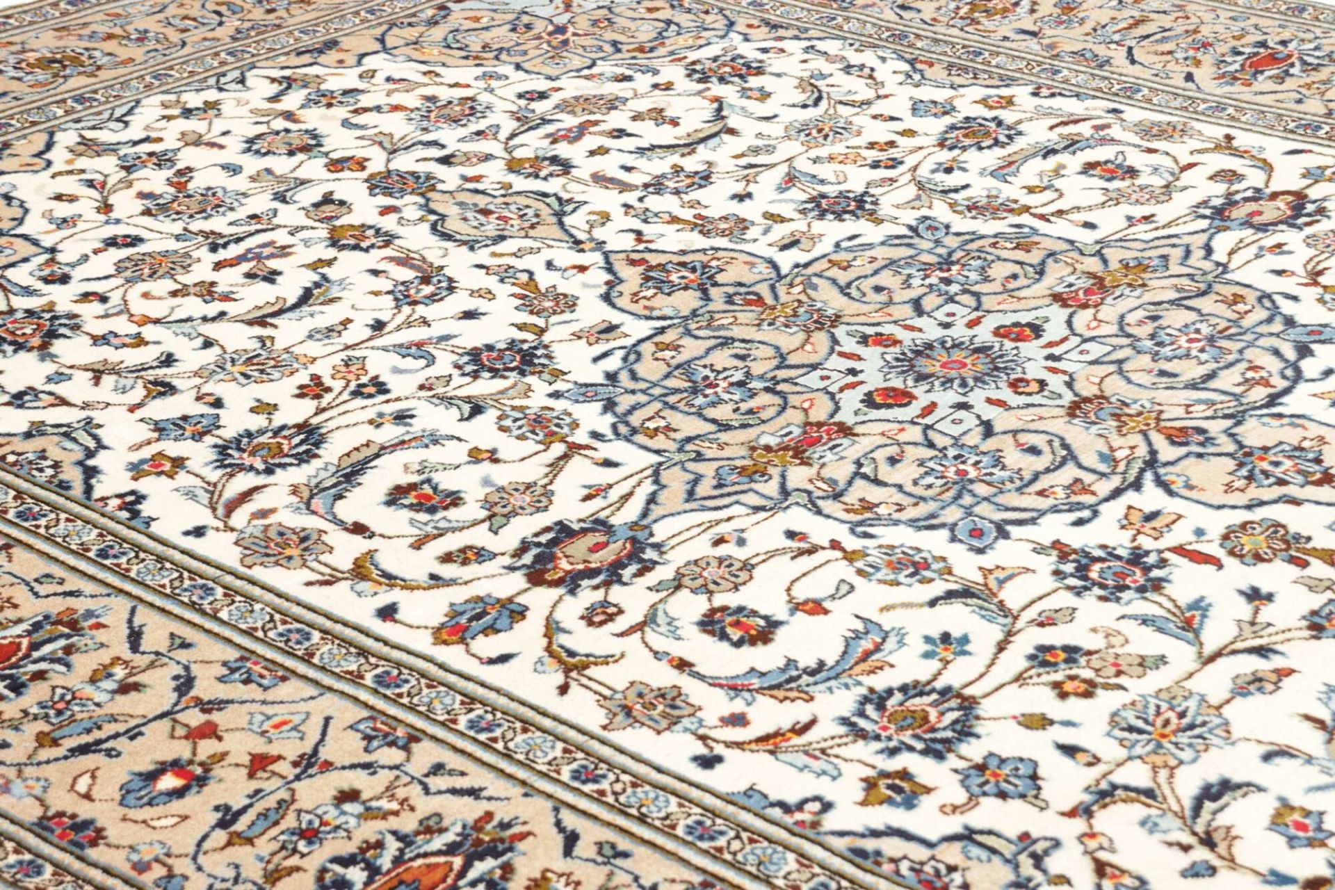 Handgeknüpfter Kashan Perserteppich, 201 × 294 cm, Wolle