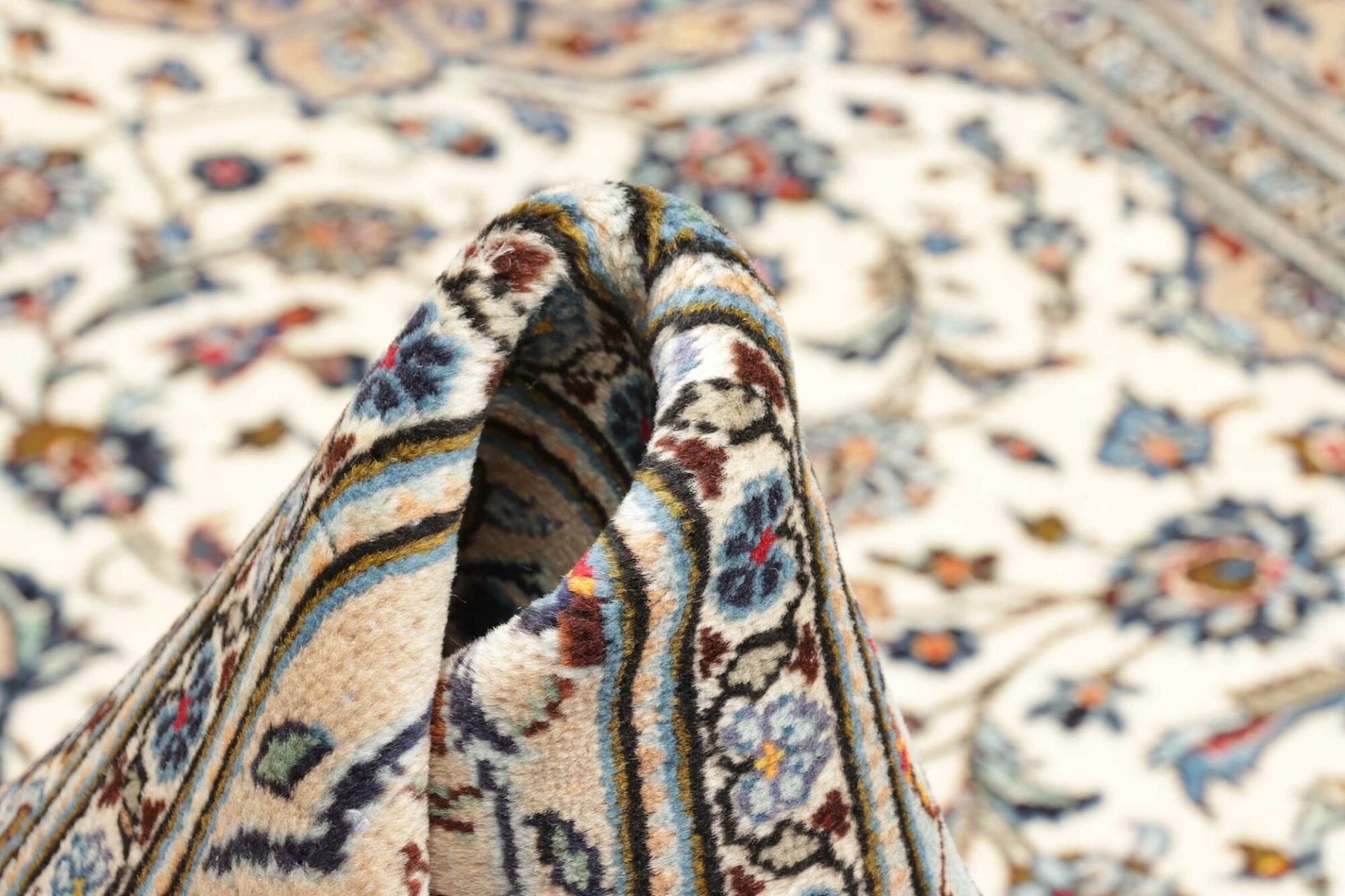 Handgeknüpfter Kashan Perserteppich, 201 × 294 cm, Wolle