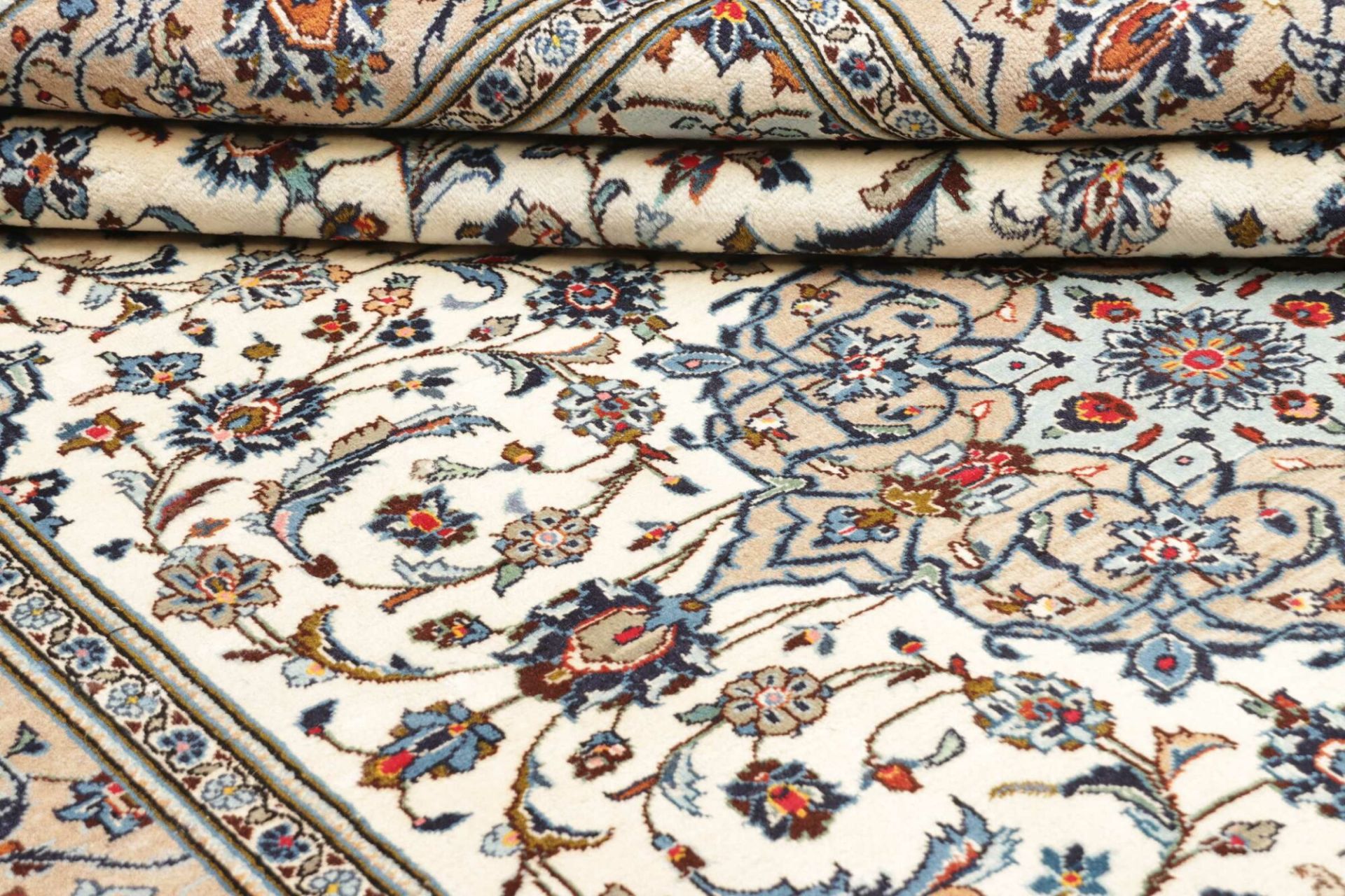 Handgeknüpfter Kashan Perserteppich, 201 × 294 cm, Wolle