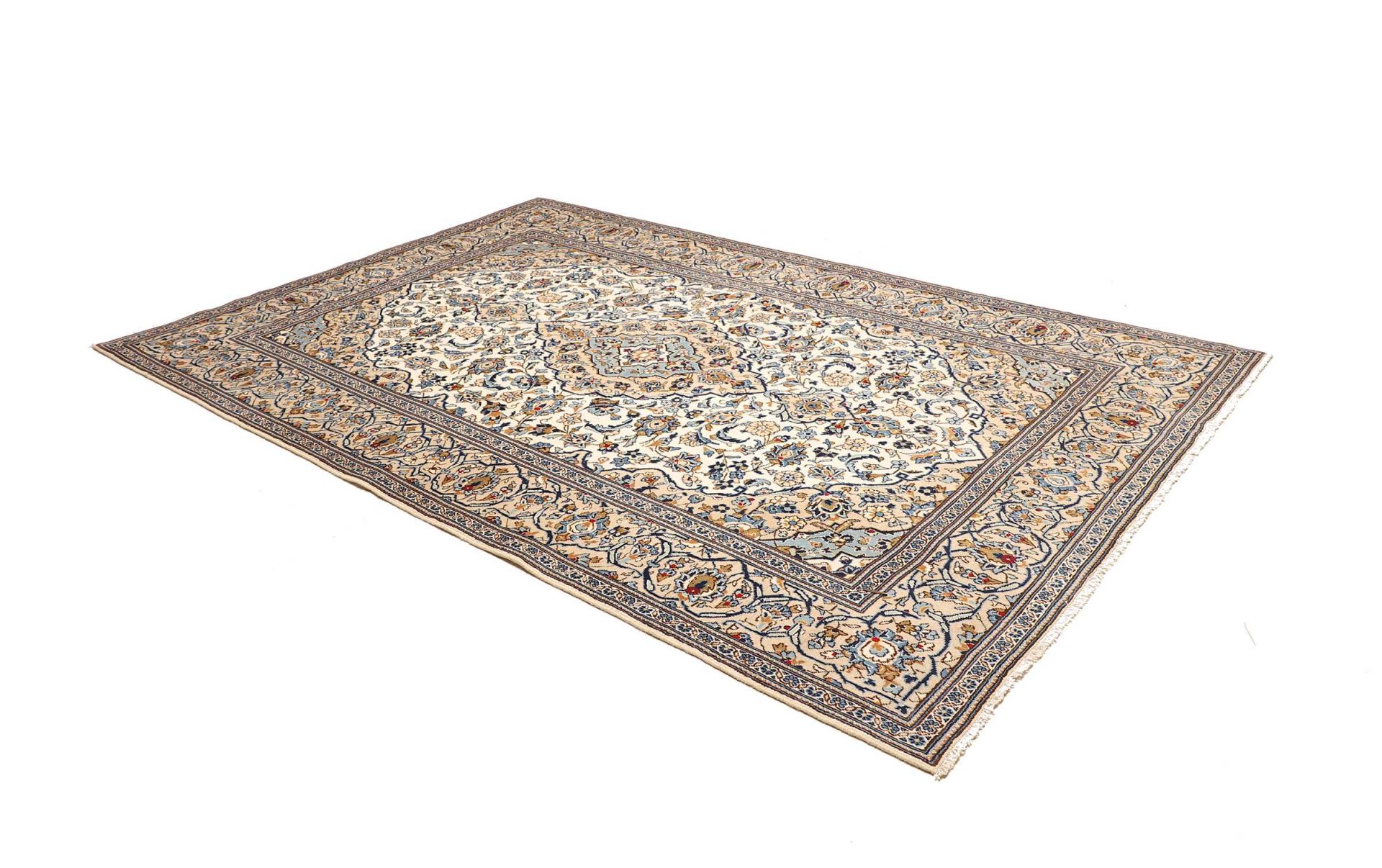 Kashan Perserteppich 196 × 299 cm aus Wolle, handgeknüpft