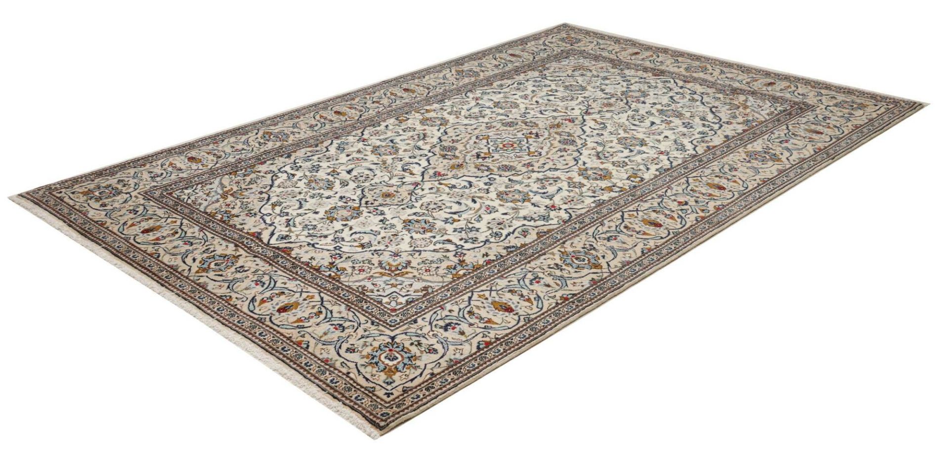 Handgeknüpfter Kashan Perserteppich 196 × 293 cm