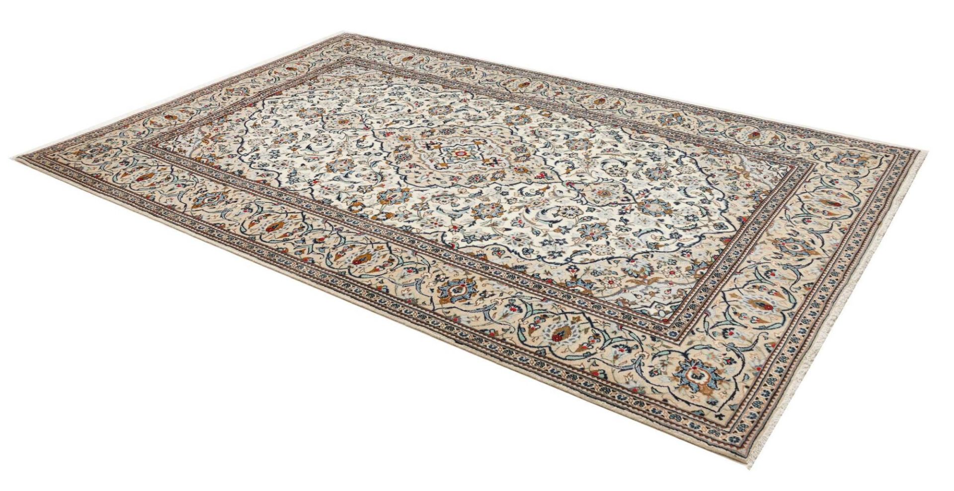 Handgeknüpfter Kashan Perserteppich 196 × 293 cm