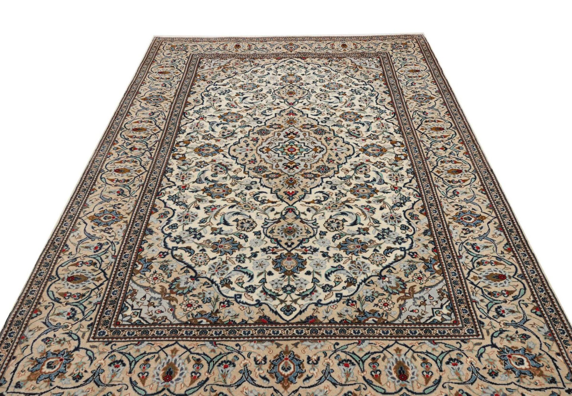 Handgeknüpfter Kashan Perserteppich 196 × 293 cm