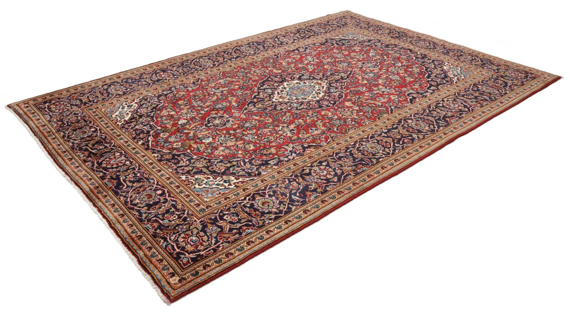 Kashan Perserteppich 201 × 294 cm aus Wolle, handgeknüpft