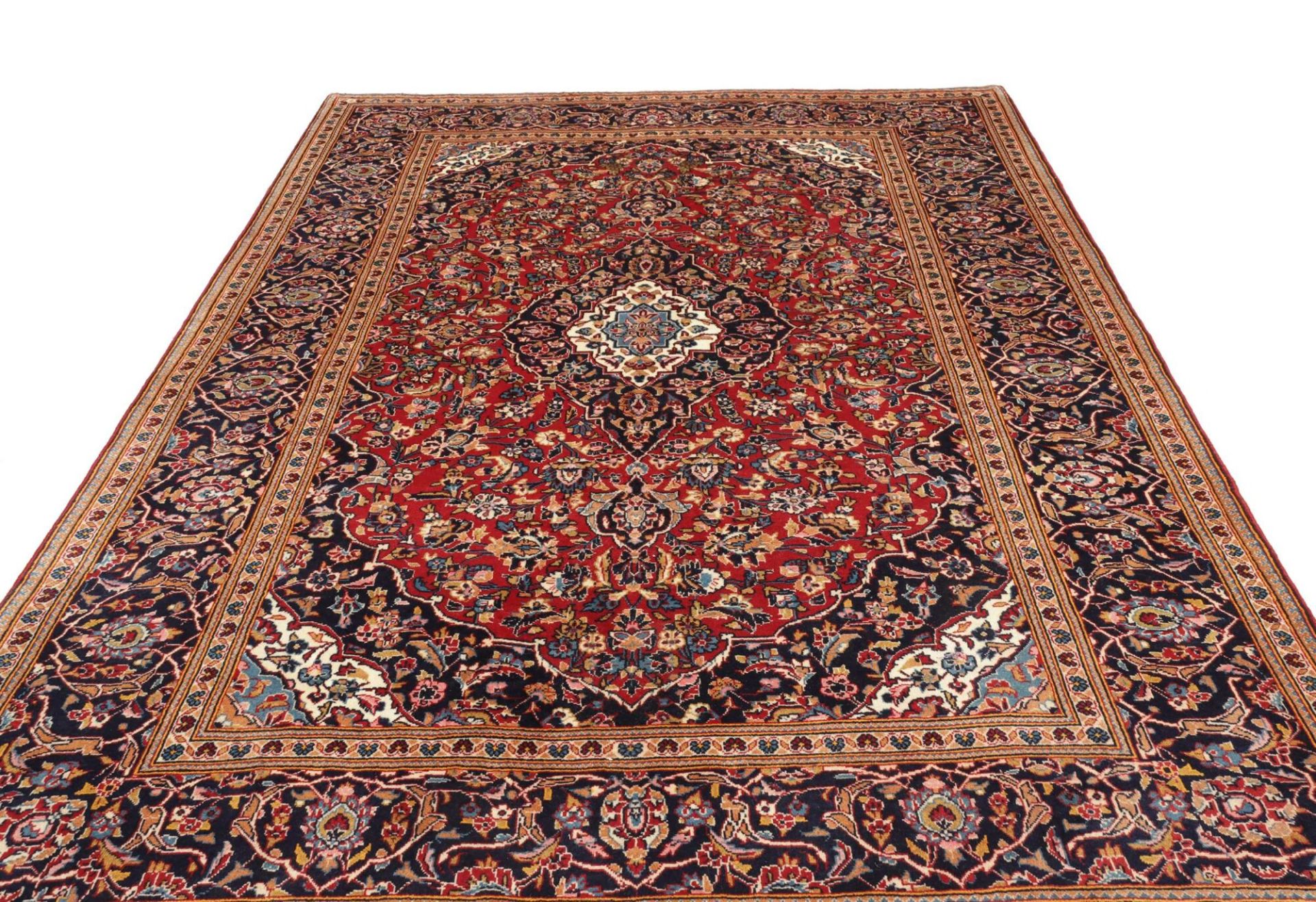 Kashan Perserteppich 201 × 294 cm aus Wolle, handgeknüpft