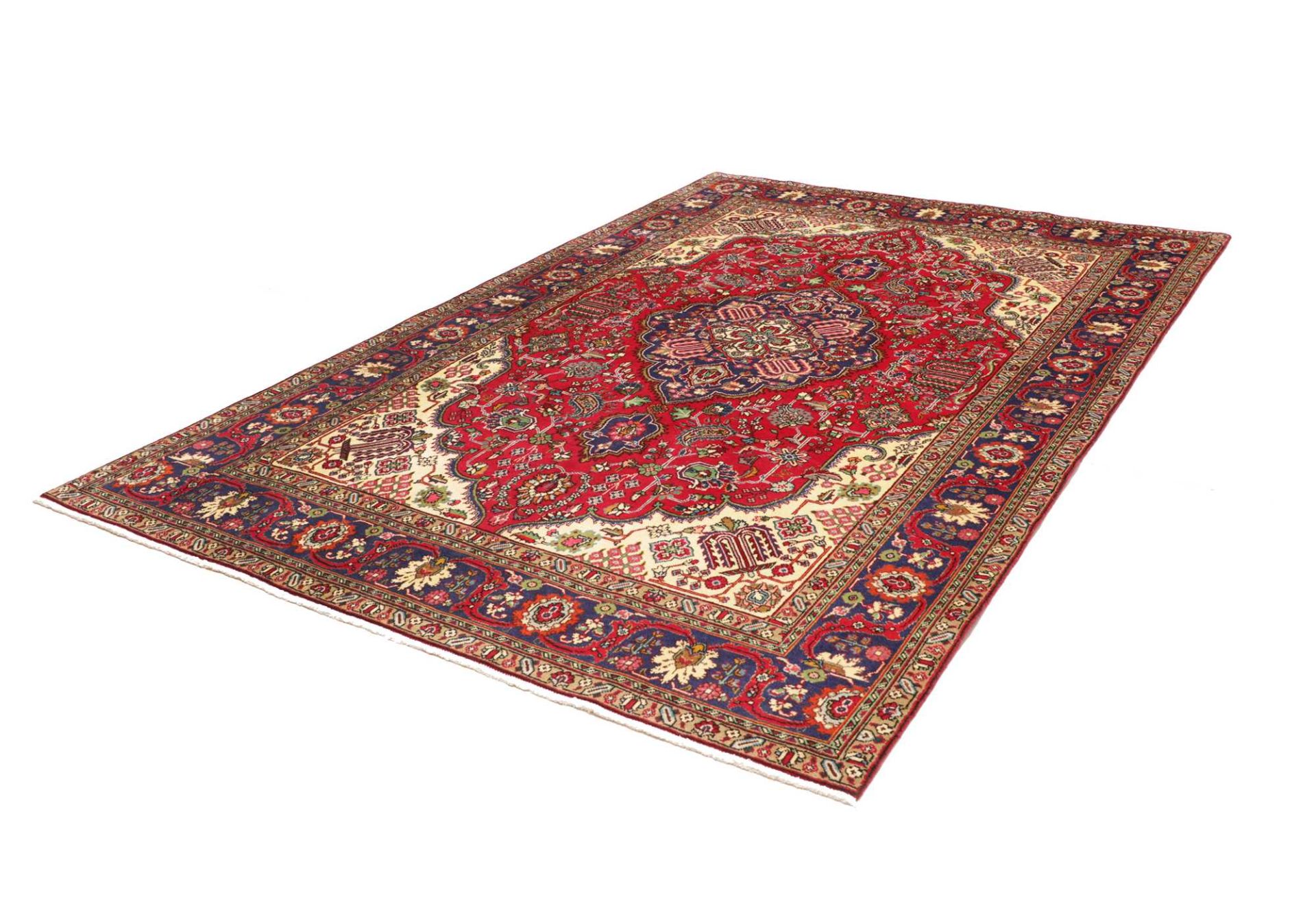perserteppich-tabriz-198-x-291-cm-schurwolle-handgeknupft-klassisch-3 Handgeknüpfter Täbriz Perserteppich 198 × 291 cm