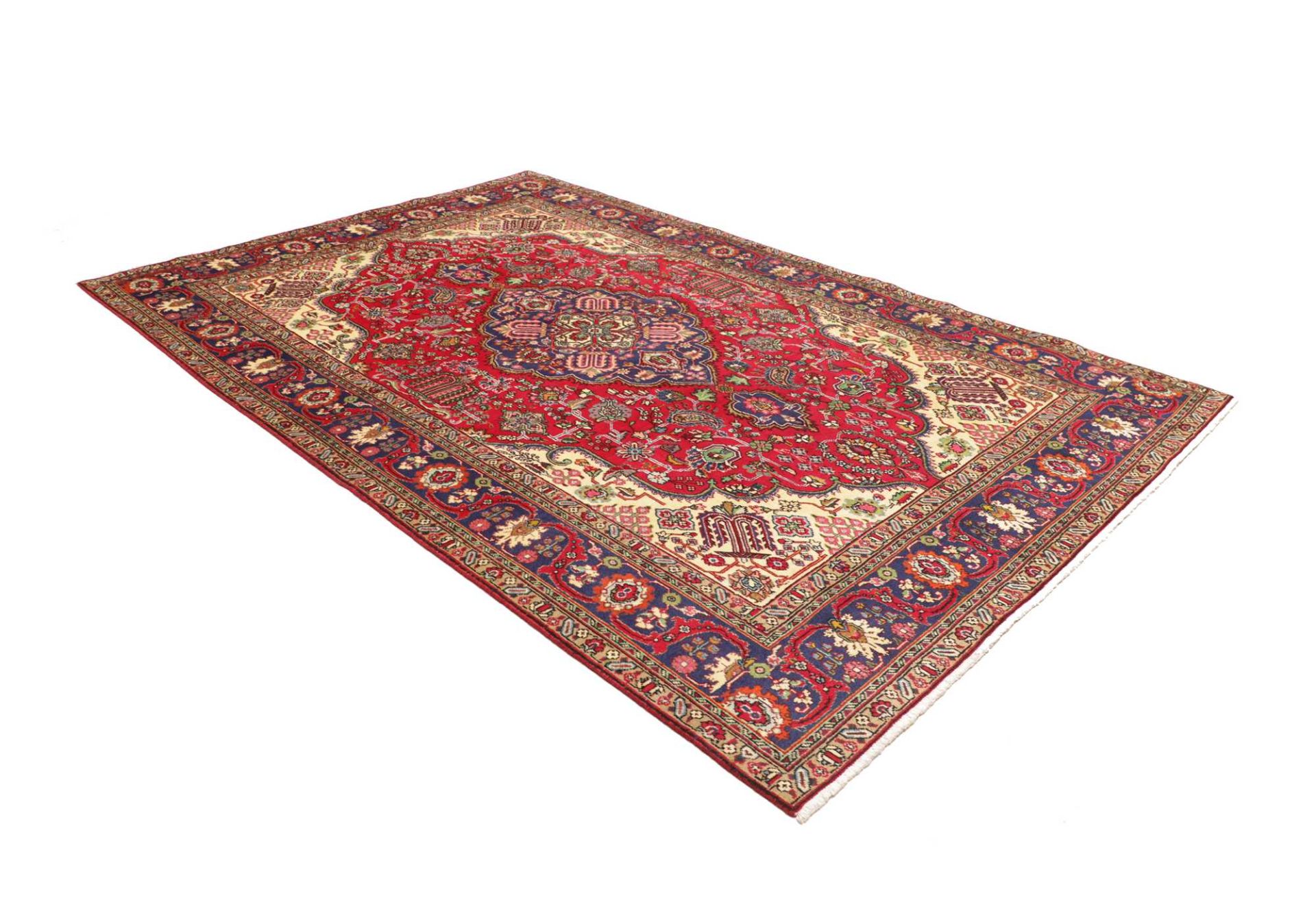 perserteppich-tabriz-198-x-291-cm-schurwolle-handgeknupft-klassisch-5 Handgeknüpfter Täbriz Perserteppich 198 × 291 cm