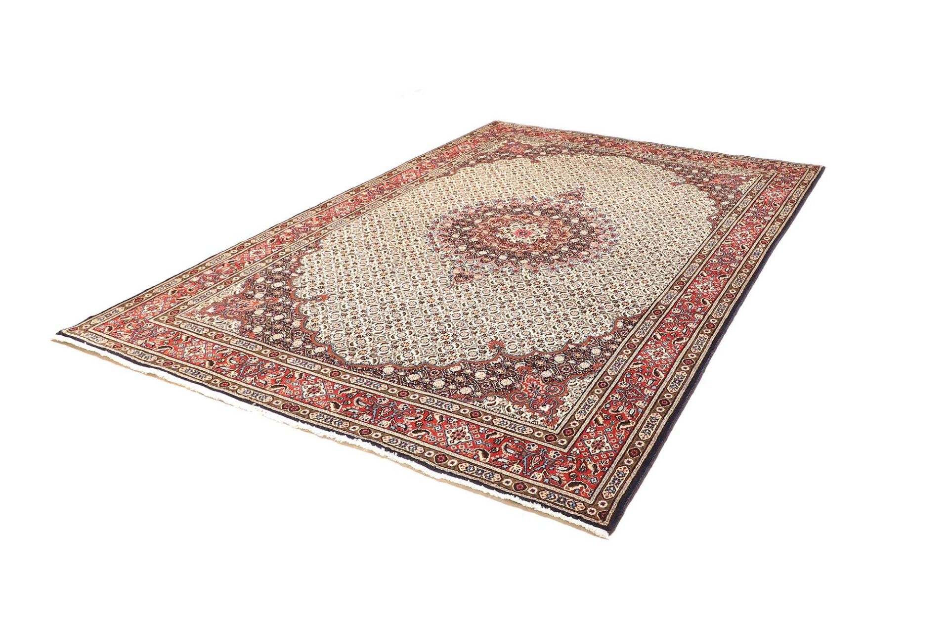 perserteppich-moud-201-x-289-cm-schurwolle-handgeknupft-floral-3 Handgeknüpfter Moud Perserteppich, 201 × 289 cm, Wolle