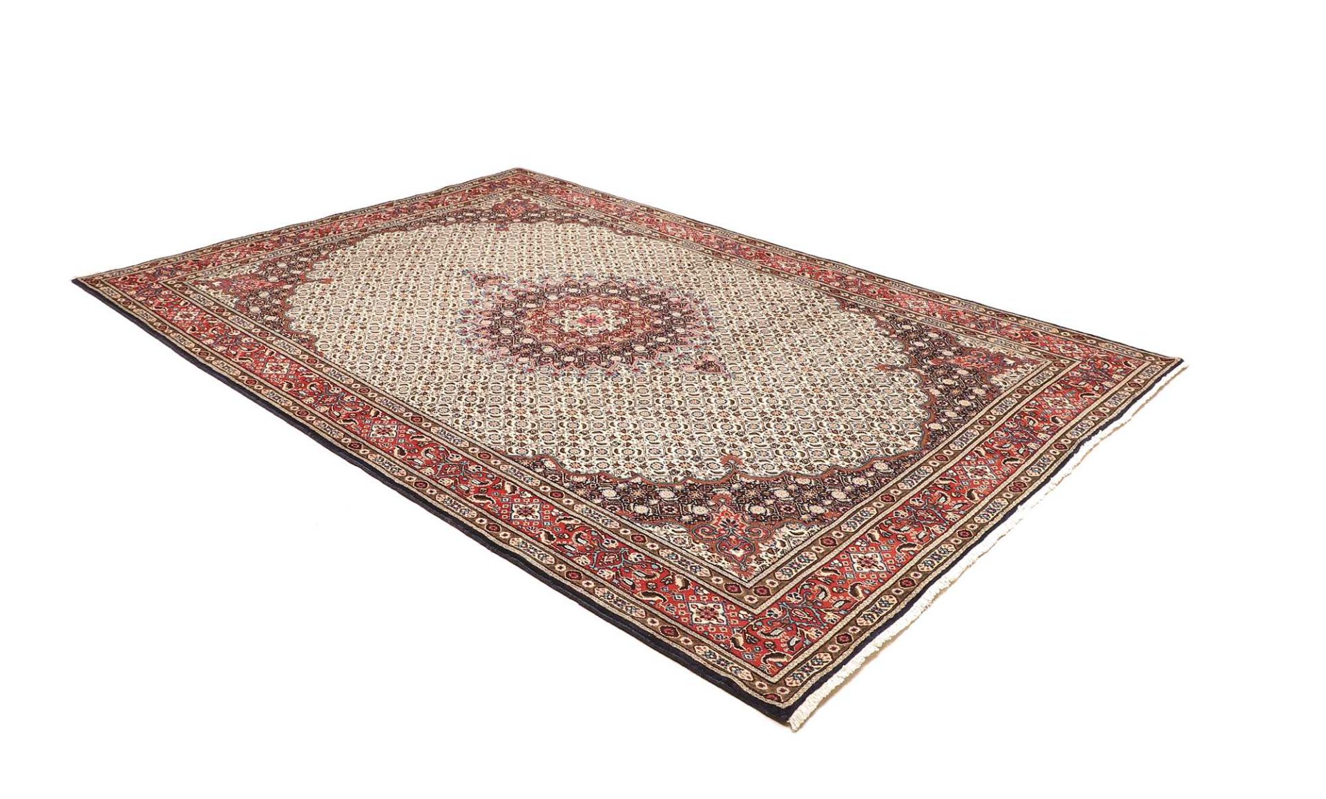 perserteppich-moud-201-x-289-cm-schurwolle-handgeknupft-floral-4 Handgeknüpfter Moud Perserteppich, 201 × 289 cm, Wolle