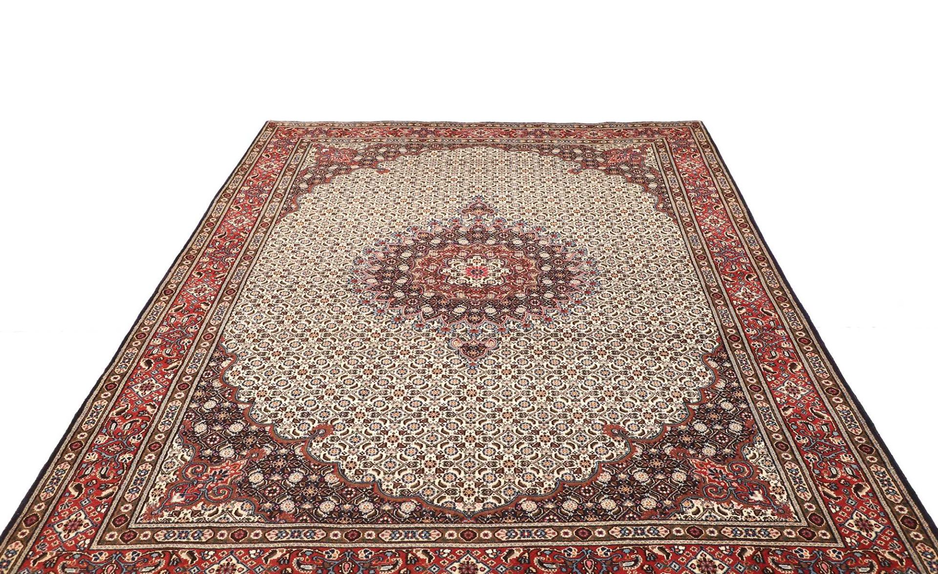 perserteppich-moud-201-x-289-cm-schurwolle-handgeknupft-floral-7 Handgeknüpfter Moud Perserteppich, 201 × 289 cm, Wolle