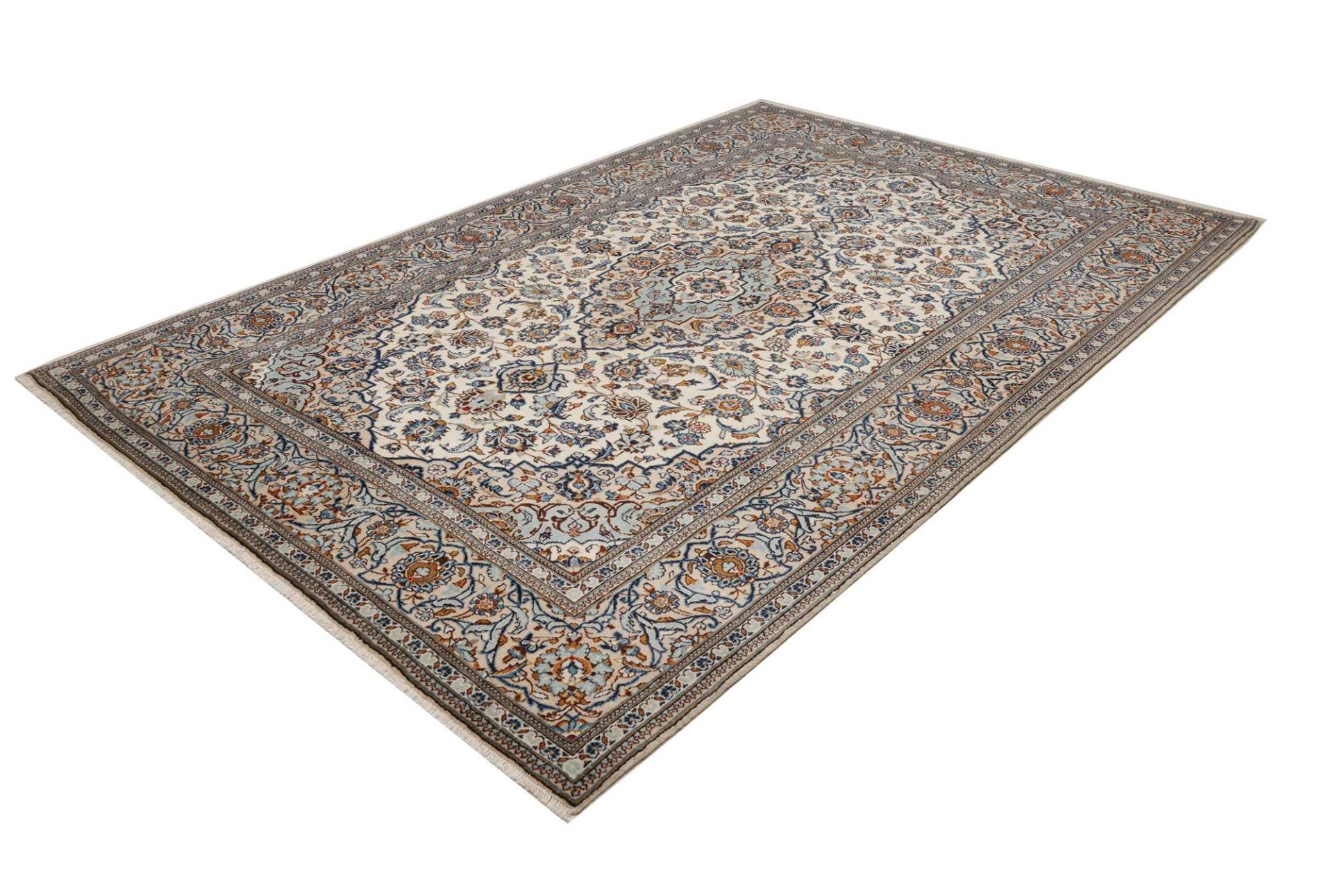 Kashan Perserteppich 201 × 302 cm aus Wolle, handgeknüpft