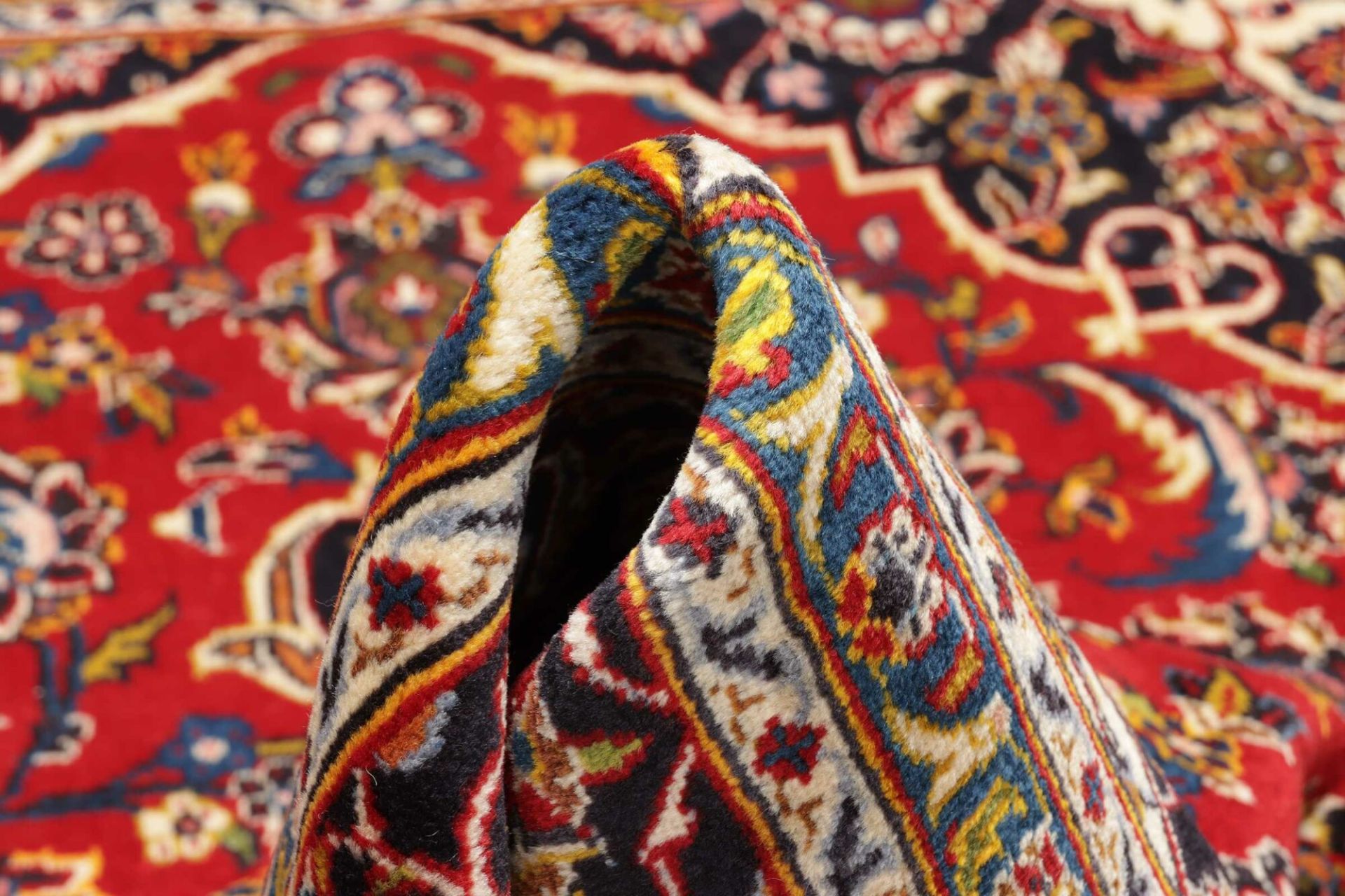 Kashan Perserteppich 201 × 284 cm aus Wolle, handgeknüpft