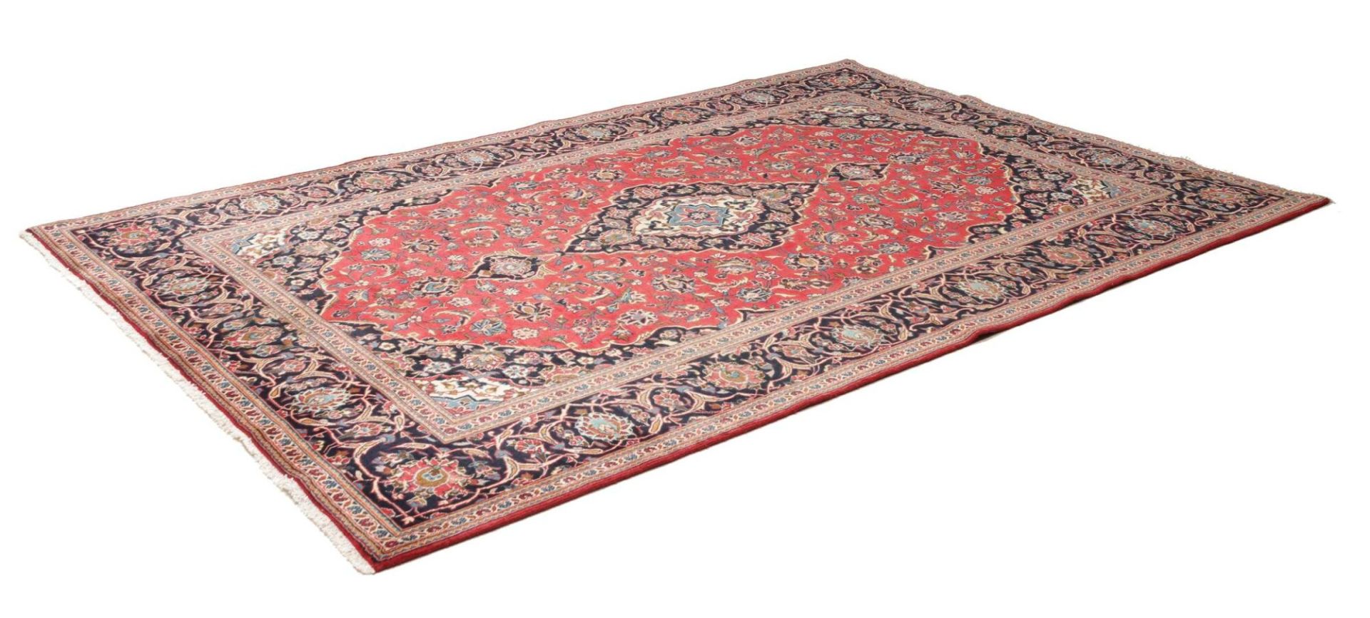 Handgeknüpfter Kashan Perserteppich, 196 × 296 cm, Wolle