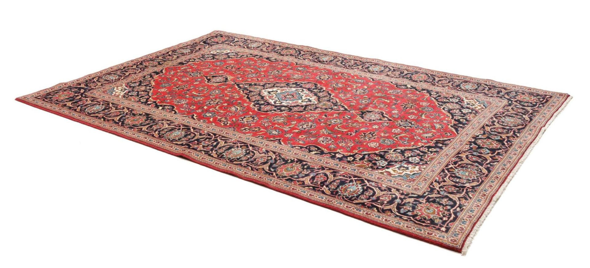 Handgeknüpfter Kashan Perserteppich, 196 × 296 cm, Wolle