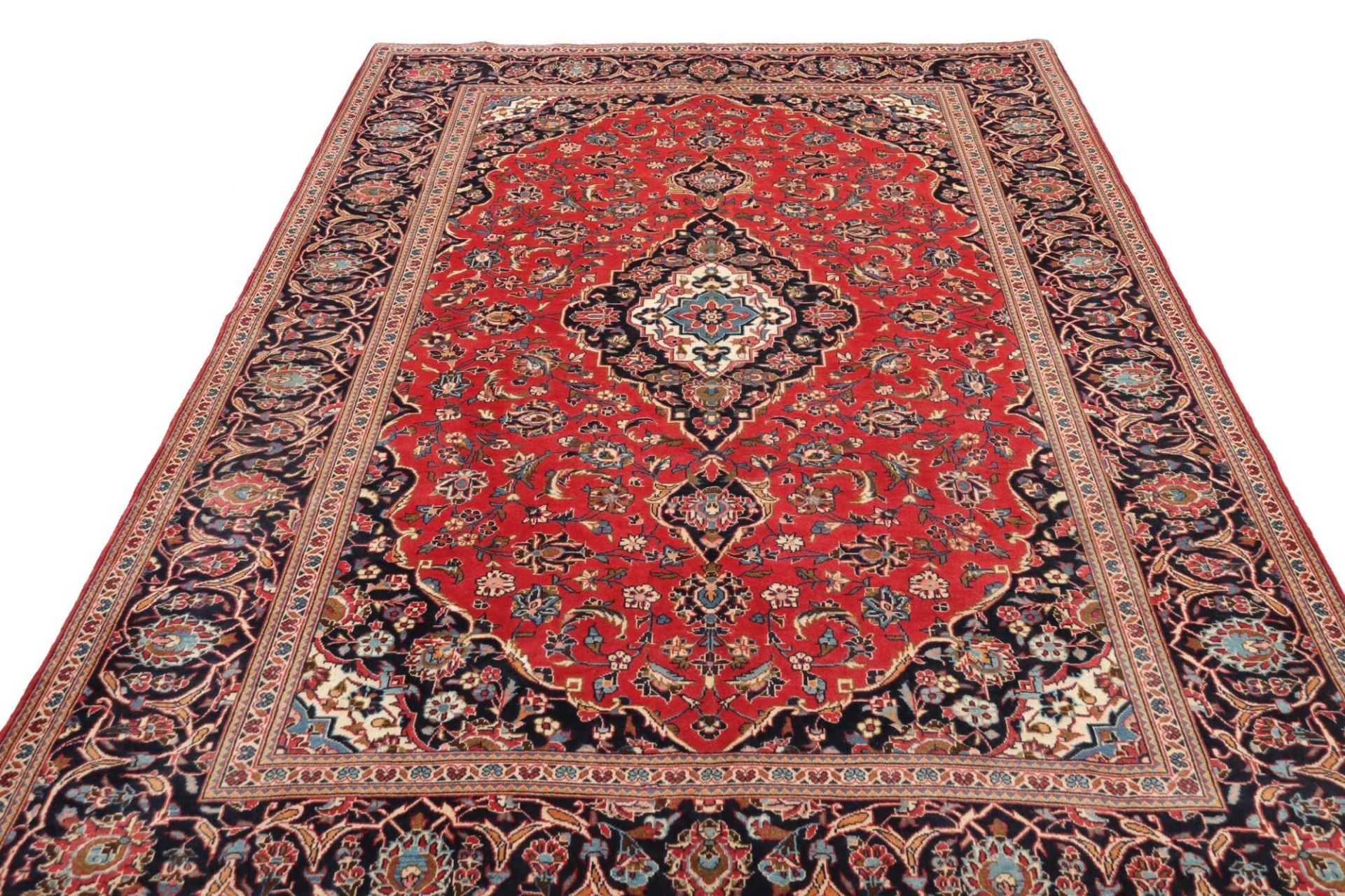 Handgeknüpfter Kashan Perserteppich, 196 × 296 cm, Wolle