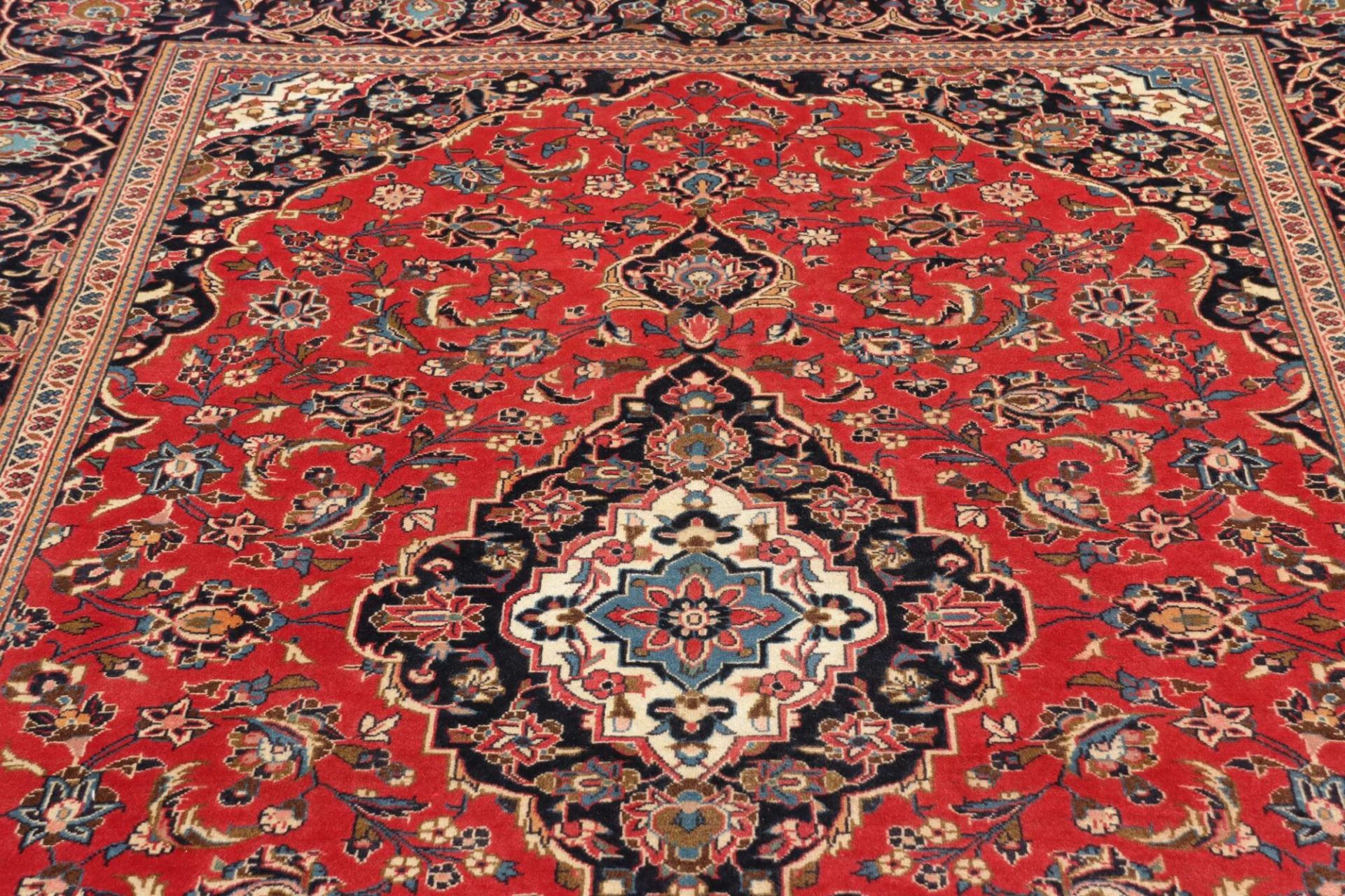 Handgeknüpfter Kashan Perserteppich, 196 × 296 cm, Wolle