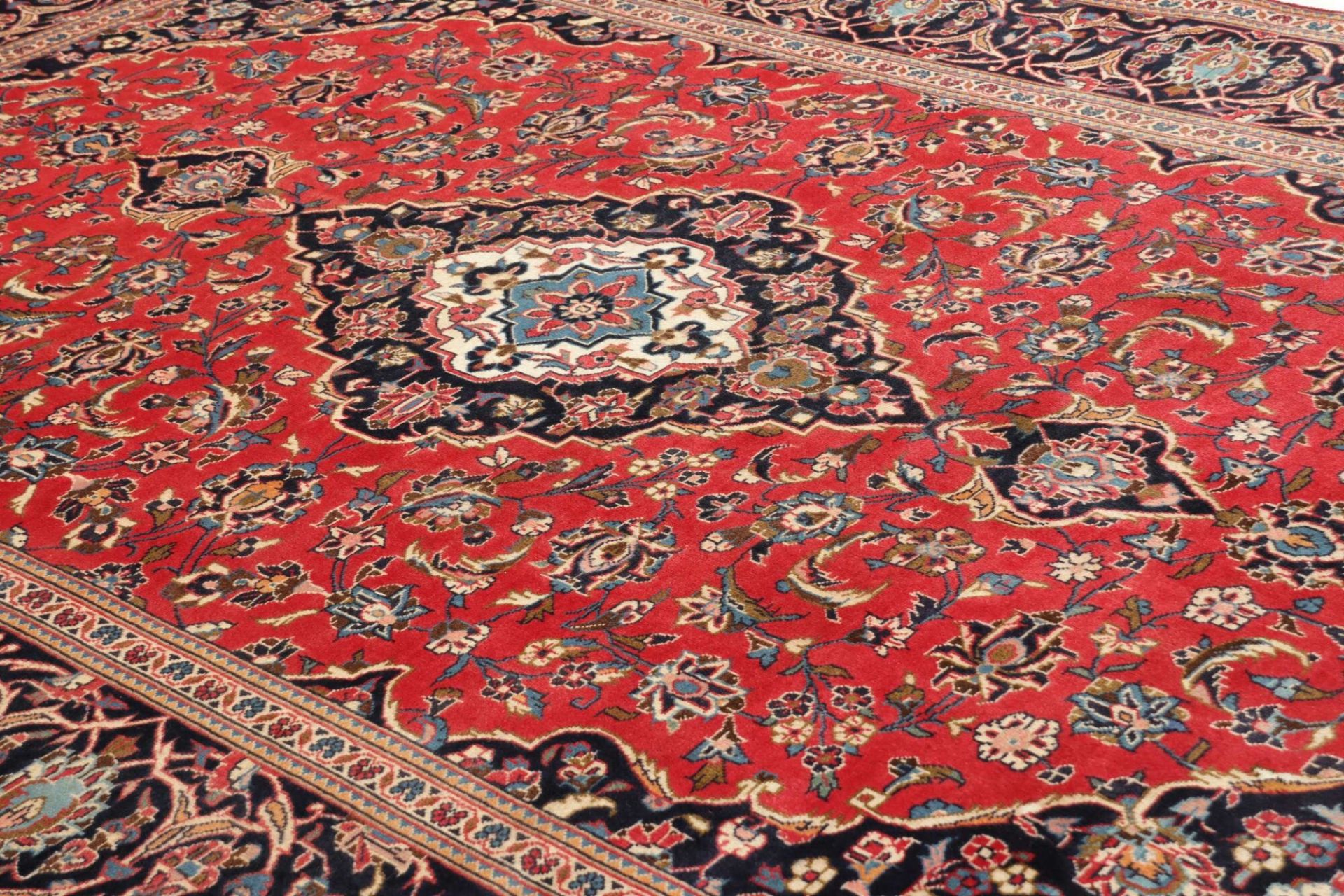 Handgeknüpfter Kashan Perserteppich, 196 × 296 cm, Wolle