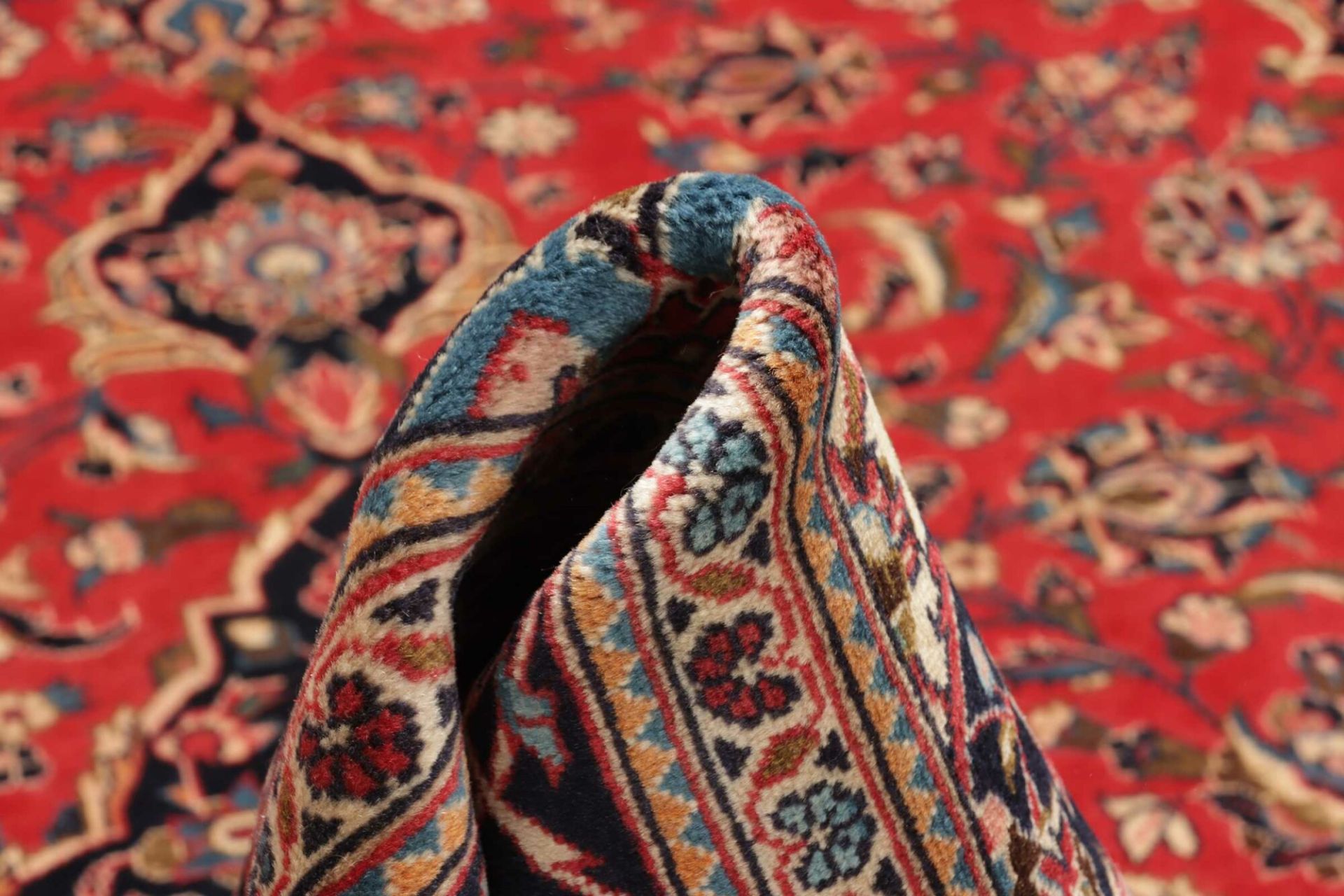 Handgeknüpfter Kashan Perserteppich, 196 × 296 cm, Wolle