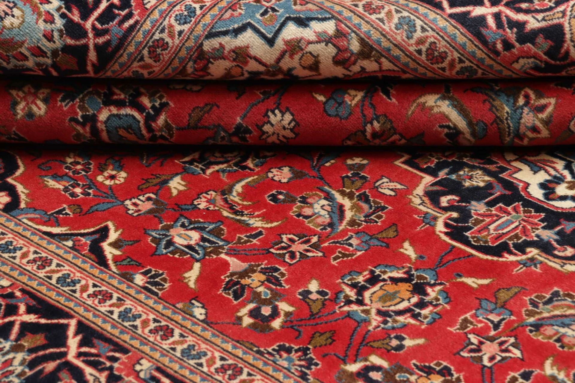 Handgeknüpfter Kashan Perserteppich, 196 × 296 cm, Wolle