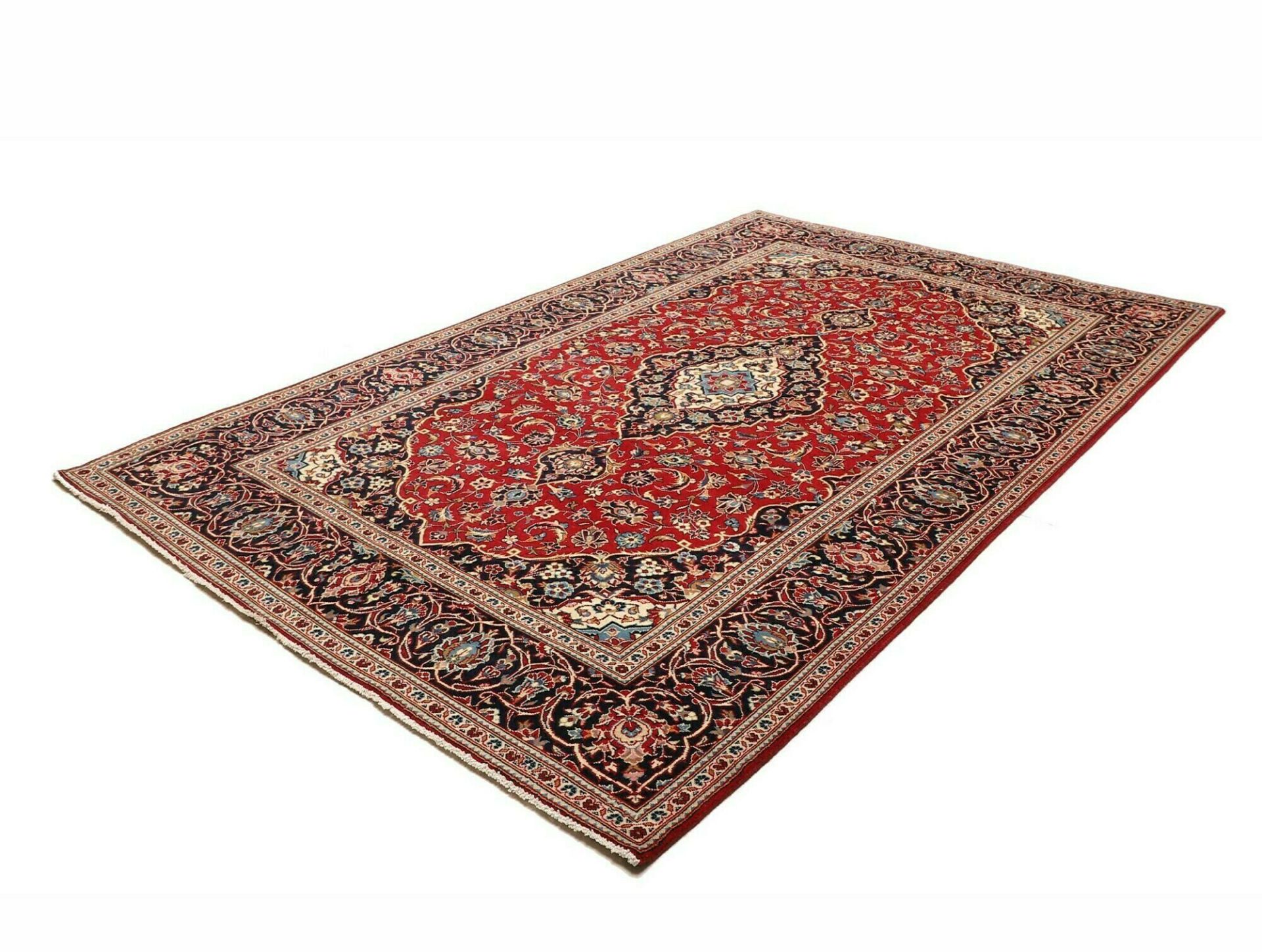 Kashan Perserteppich 196 × 299 cm aus Wolle, handgeknüpft