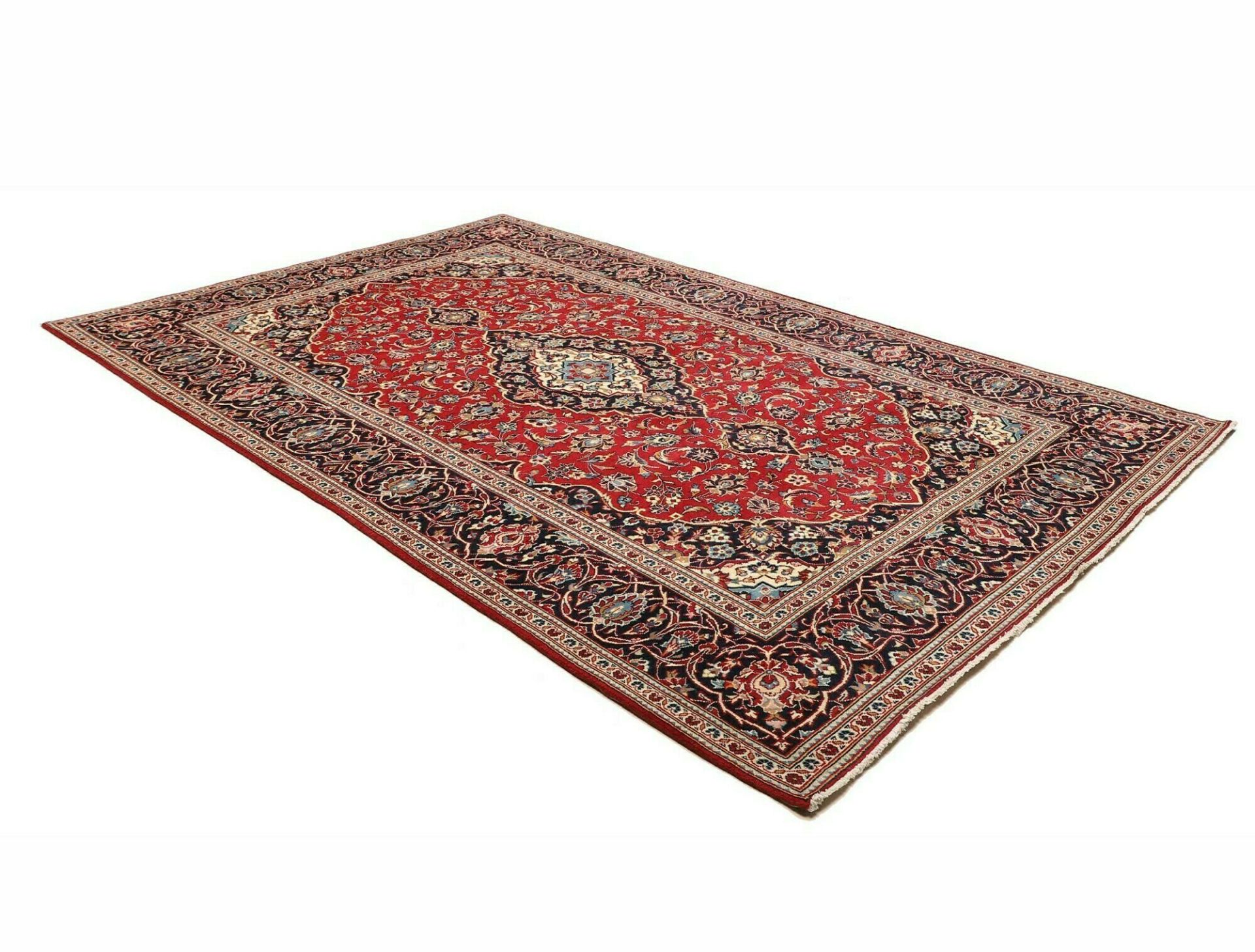Kashan Perserteppich 196 × 299 cm aus Wolle, handgeknüpft