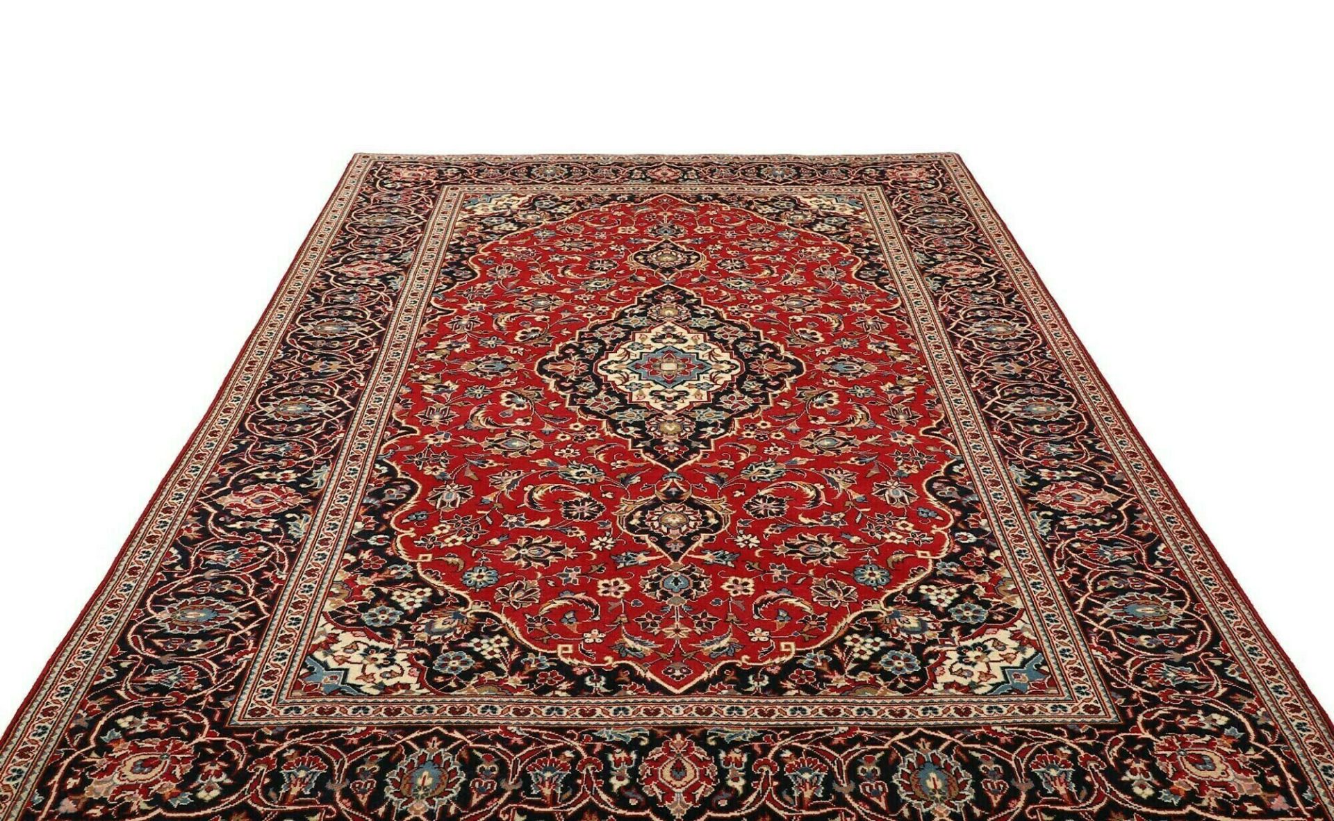 Kashan Perserteppich 196 × 299 cm aus Wolle, handgeknüpft