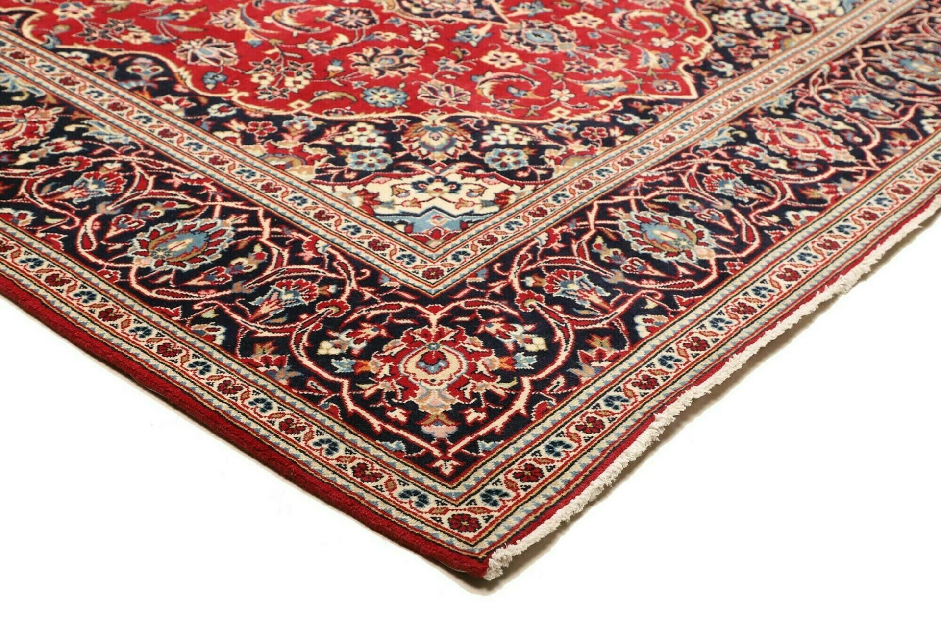 Kashan Perserteppich 196 × 299 cm aus Wolle, handgeknüpft