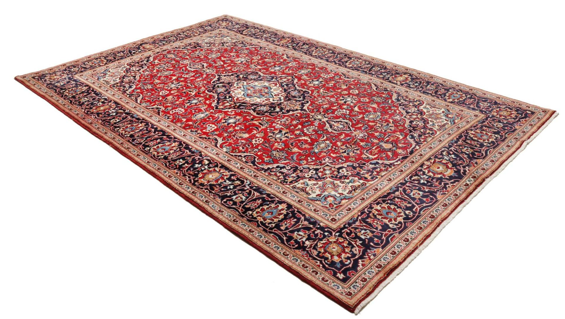 Handgeknüpfter Kashan Perserteppich, 201 × 303 cm, Wolle