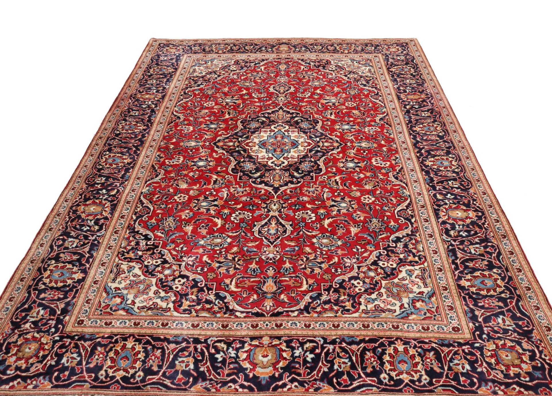 Handgeknüpfter Kashan Perserteppich, 201 × 303 cm, Wolle