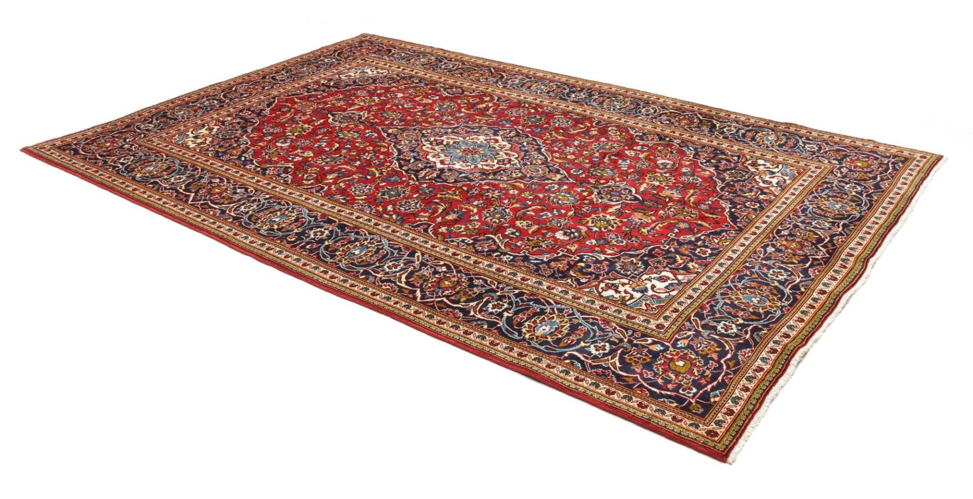 Handgeknüpfter Kashan Perserteppich, 201 × 302 cm, Wolle