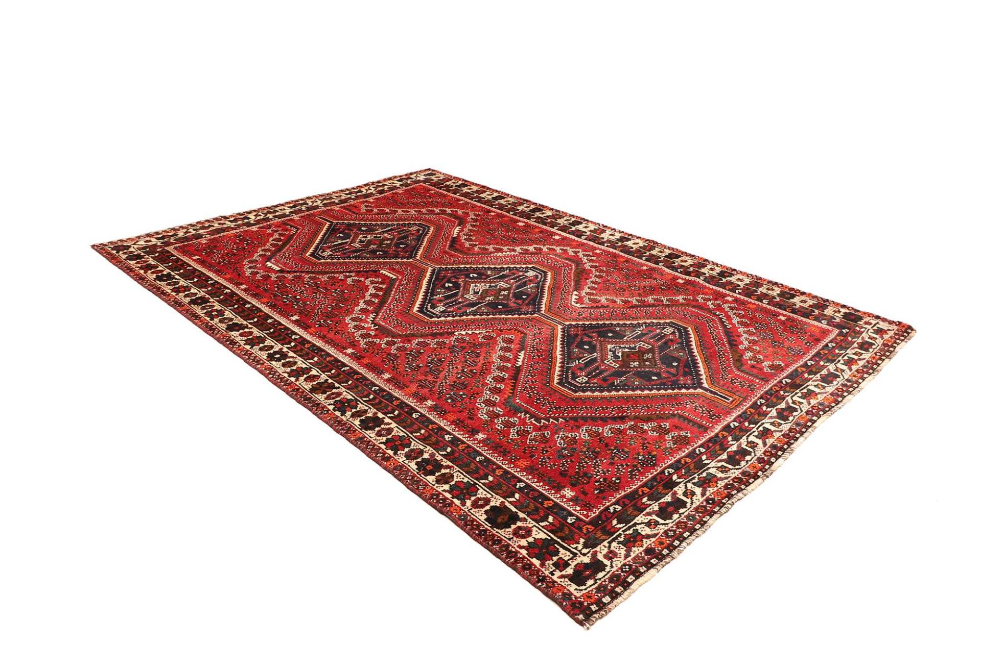 Handgeknüpfter Shiraz Perserteppich, 206 × 292 cm, Wolle