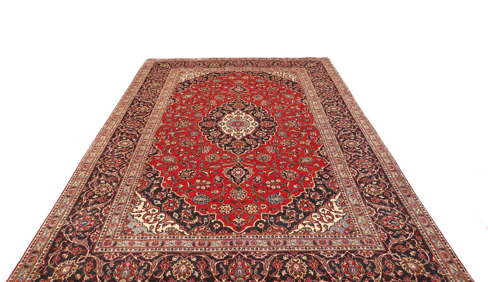Handgeknüpfter Kashan Perserteppich 201 × 304 cm