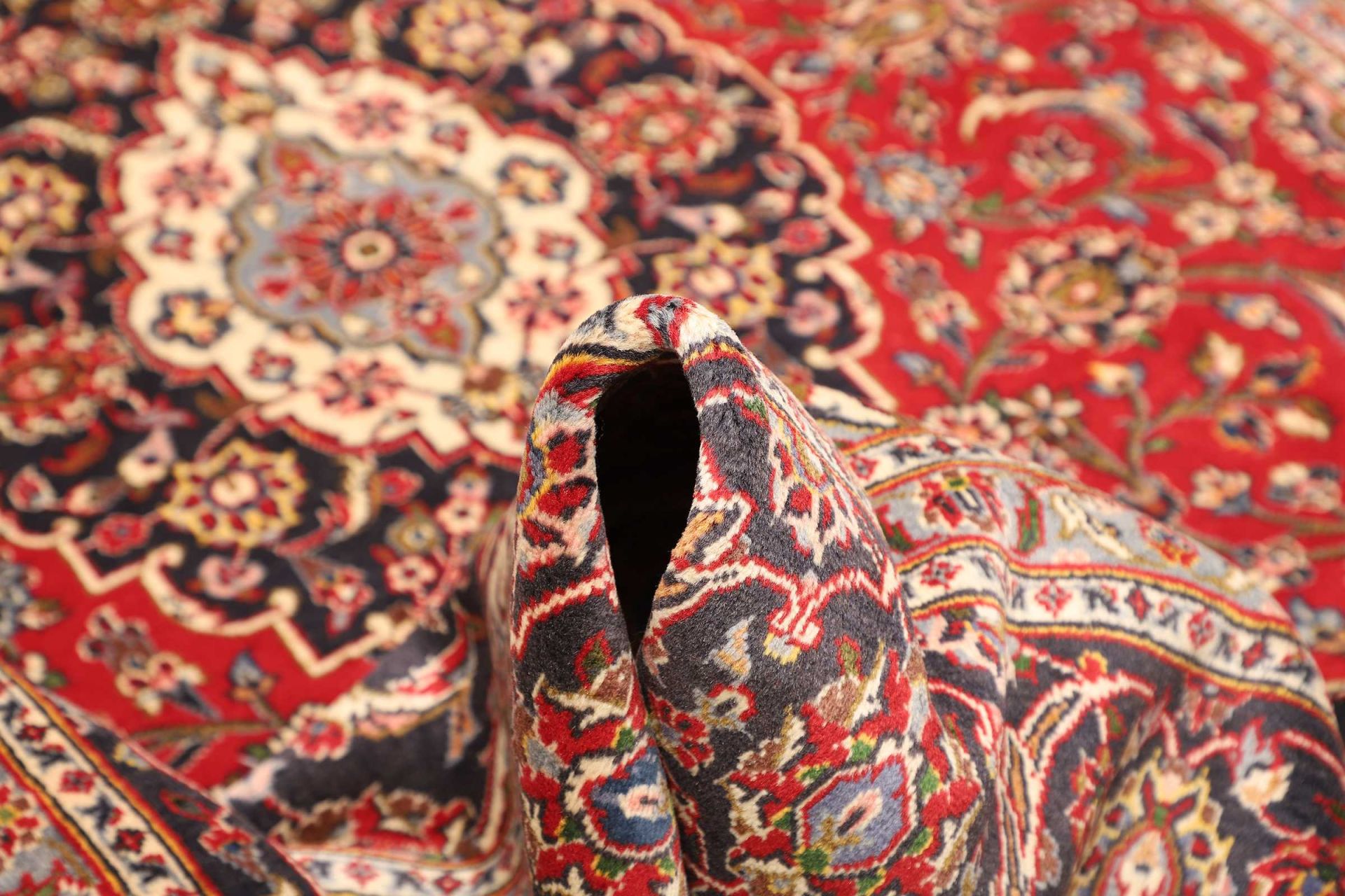 Handgeknüpfter Kashan Perserteppich 201 × 304 cm