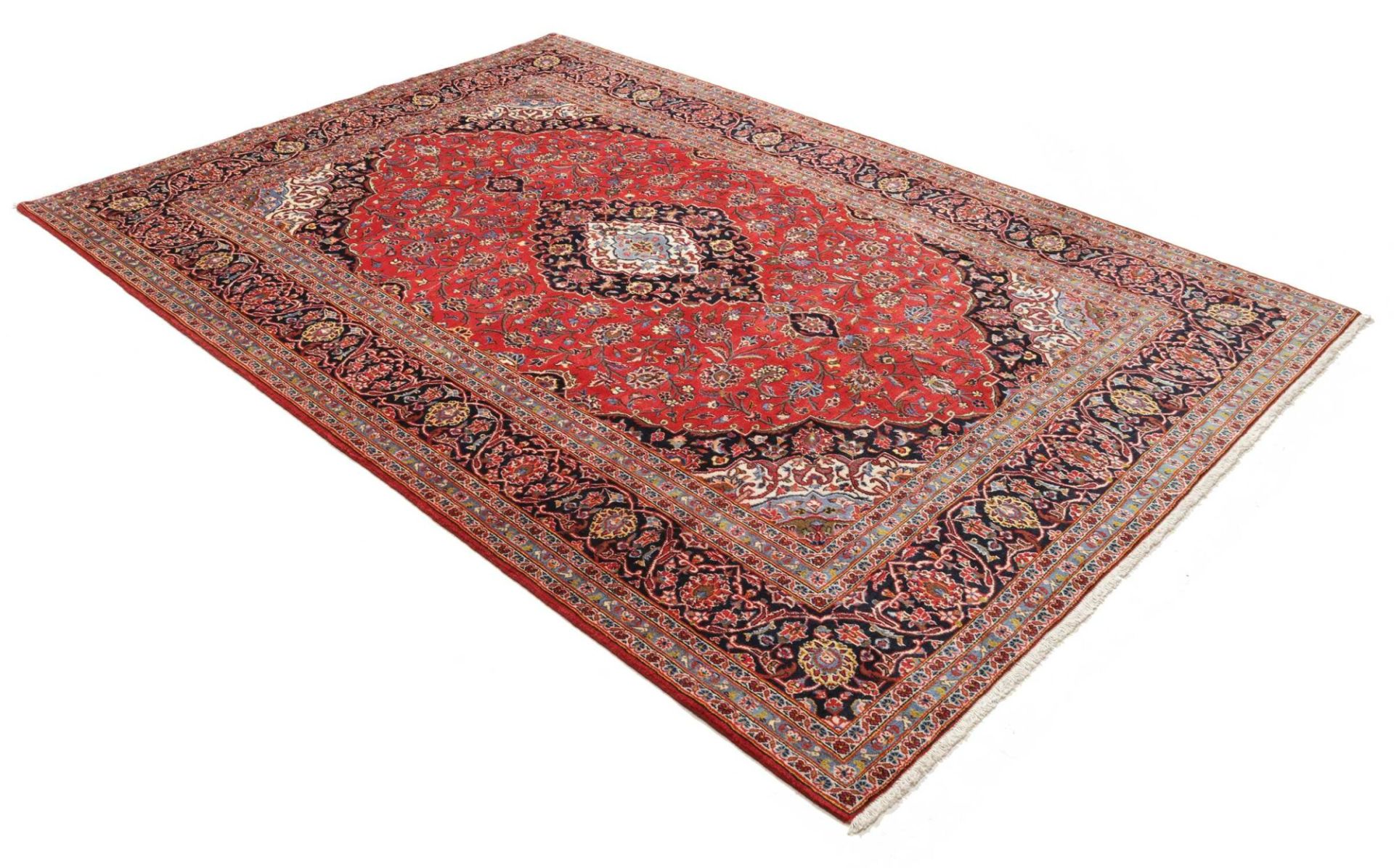 Handgeknüpfter Kashan Perserteppich, 203 × 294 cm, Wolle