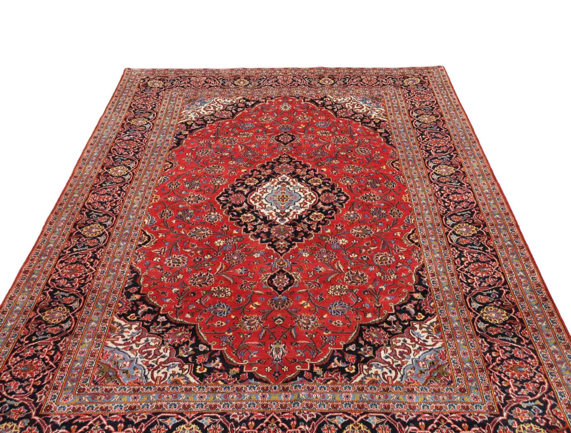 Handgeknüpfter Kashan Perserteppich, 203 × 294 cm, Wolle