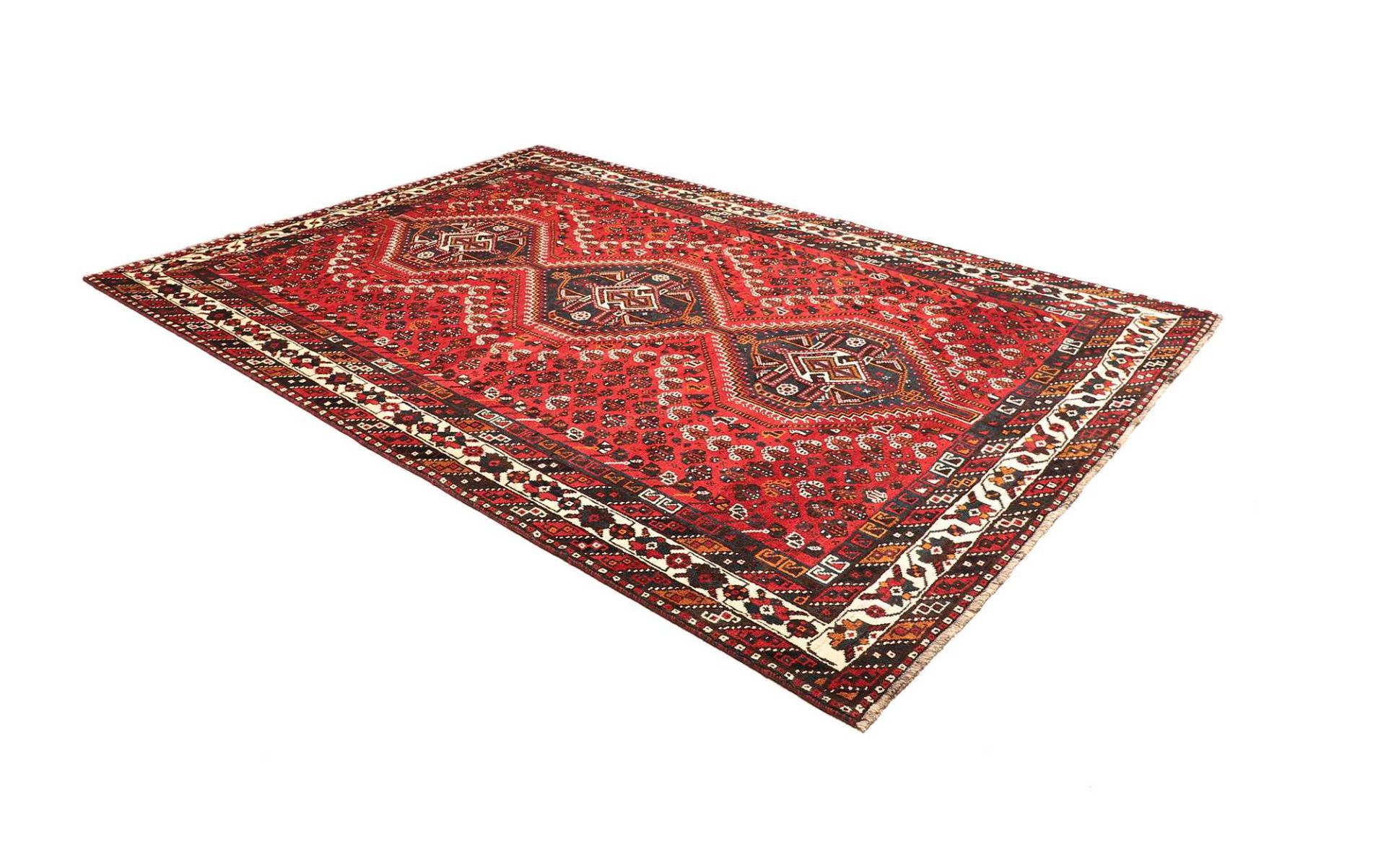 Shiraz Perserteppich aus Iran, 214 × 302 cm