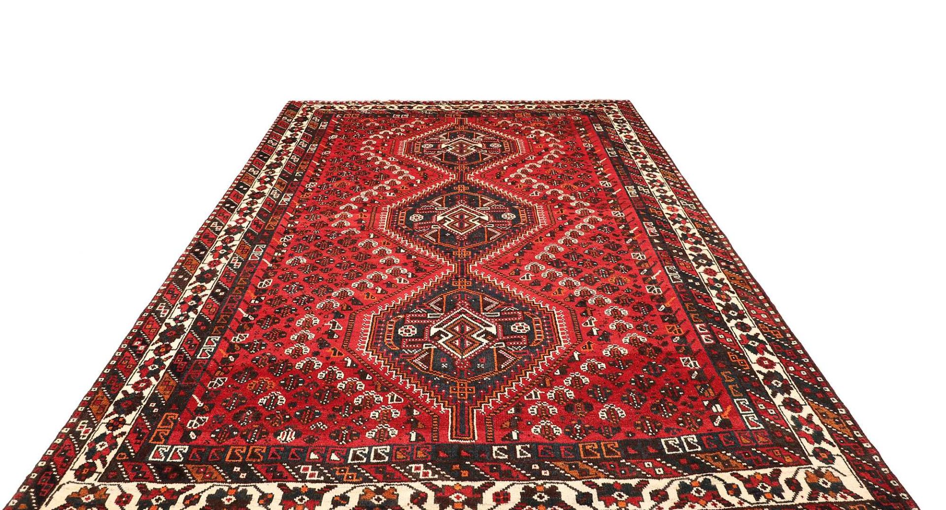Shiraz Perserteppich aus Iran, 214 × 302 cm