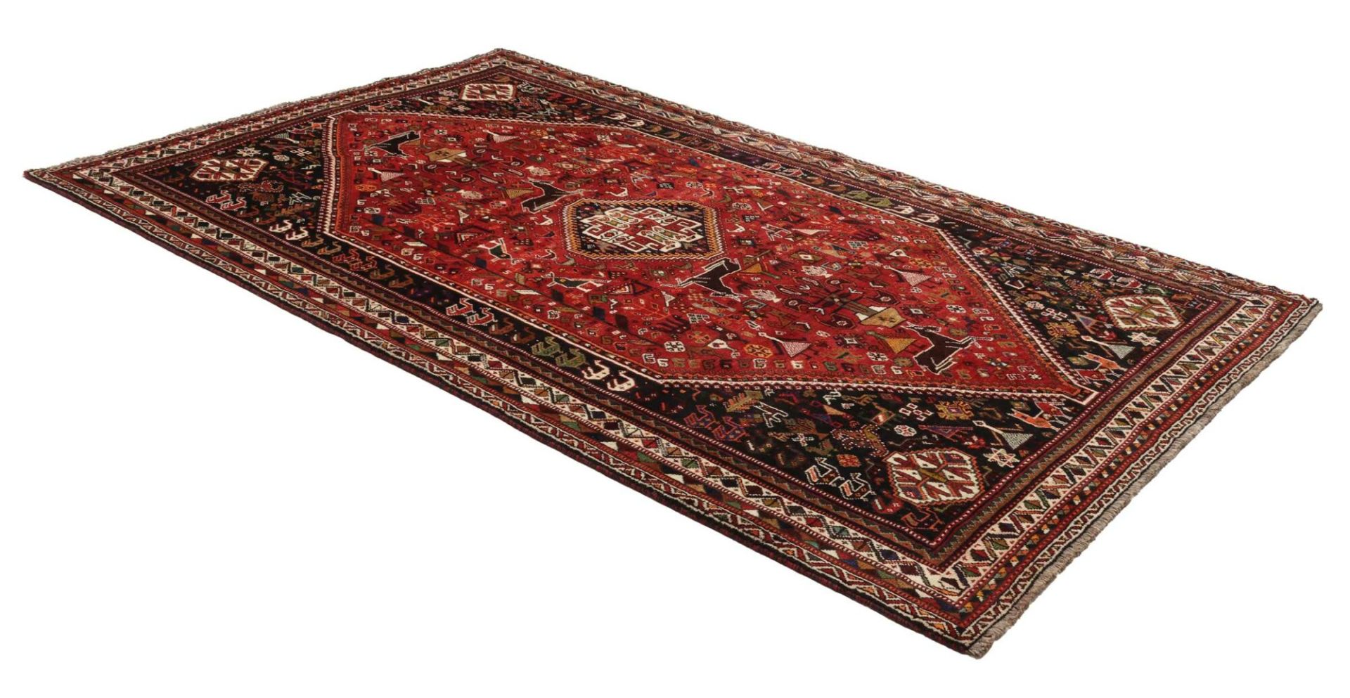 Shiraz Perserteppich 184 × 294 cm aus Wolle, handgeknüpft