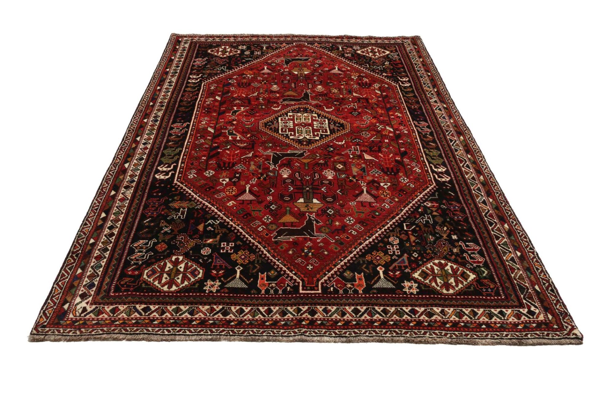 Shiraz Perserteppich 184 × 294 cm aus Wolle, handgeknüpft