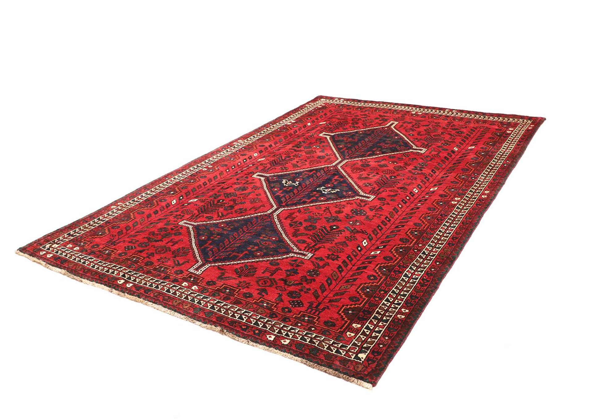 Handgeknüpfter Shiraz Perserteppich, 209 × 304 cm, Wolle