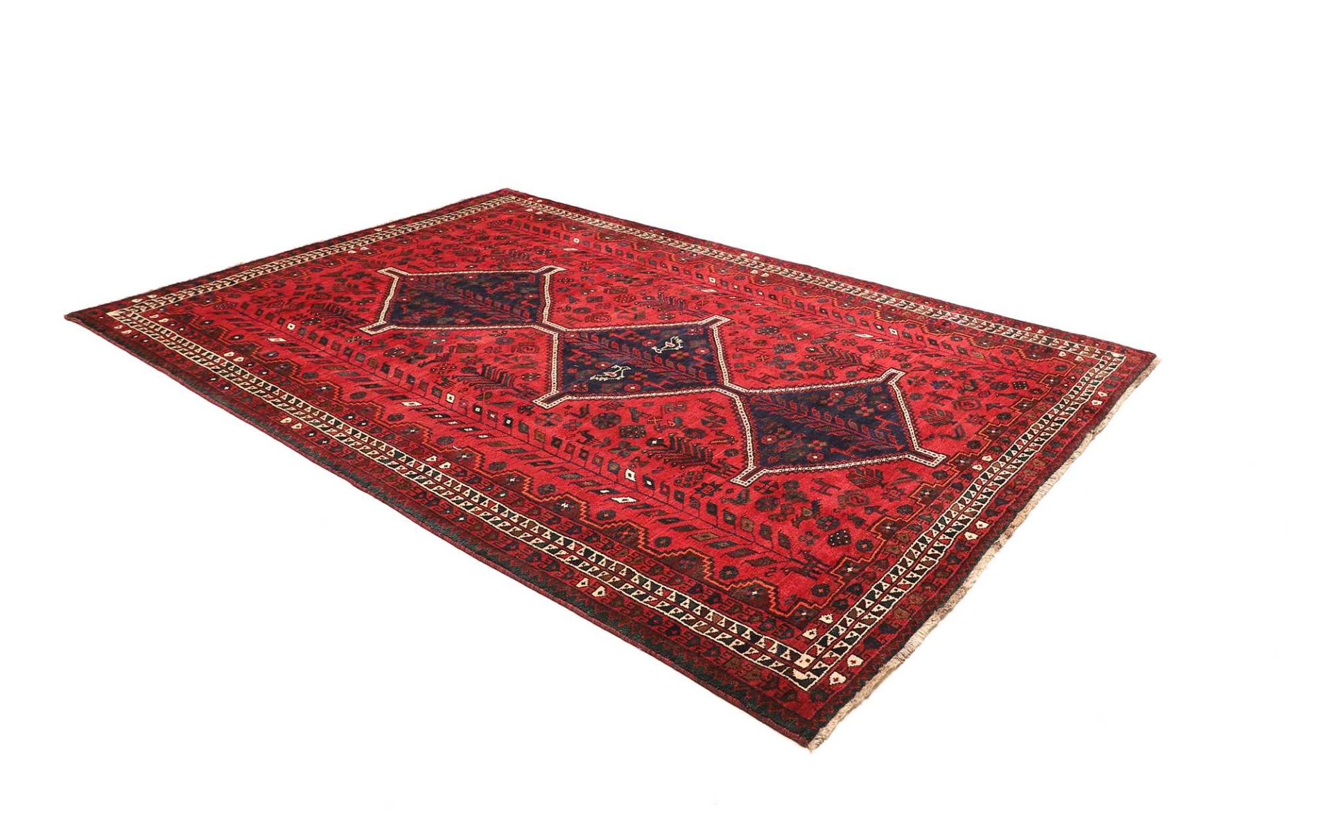 Handgeknüpfter Shiraz Perserteppich, 209 × 304 cm, Wolle