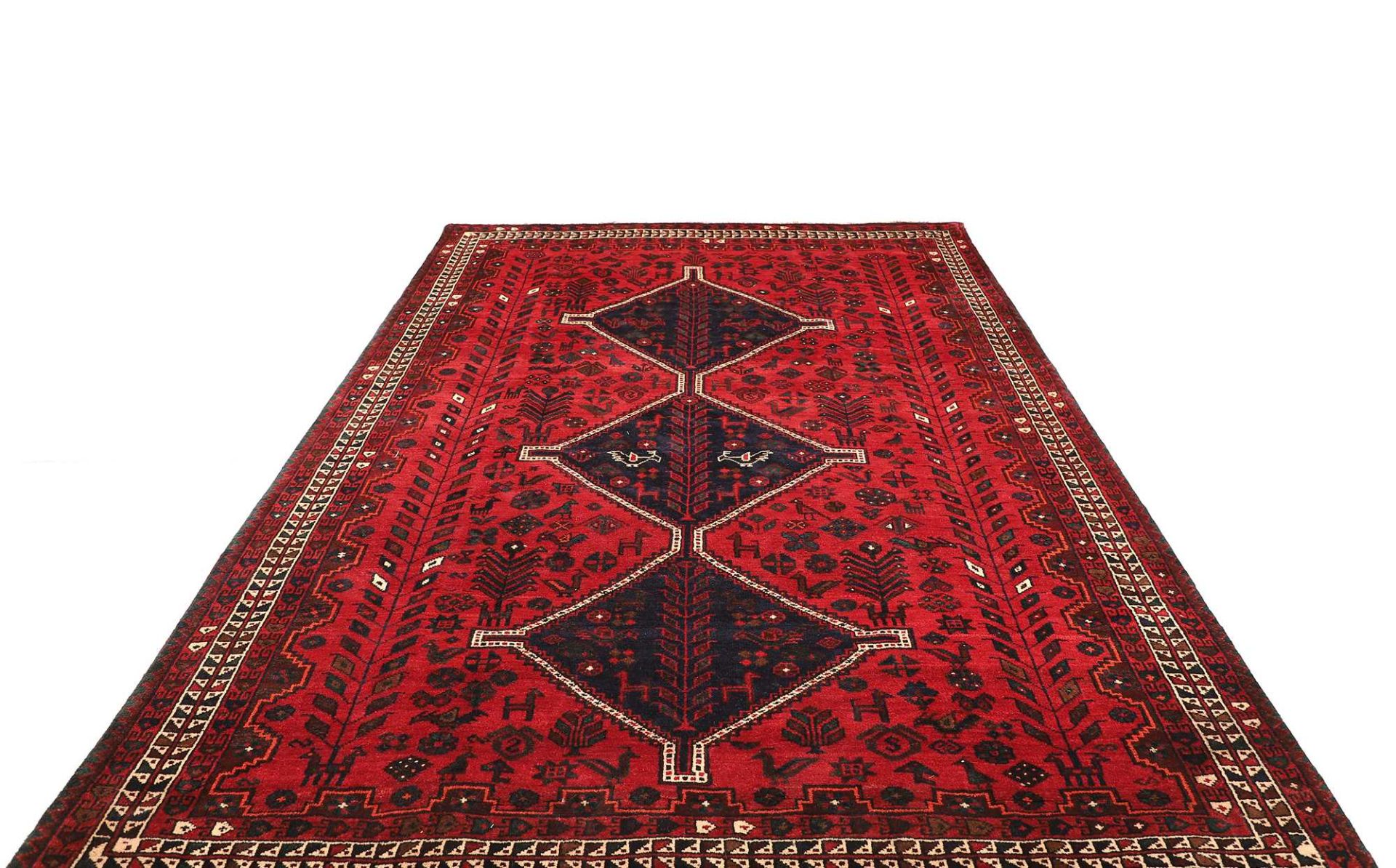 Handgeknüpfter Shiraz Perserteppich, 209 × 304 cm, Wolle