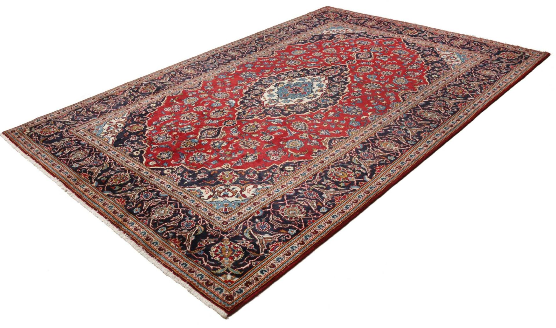 Handgeknüpfter Kashan Perserteppich, 201 × 297 cm, Wolle