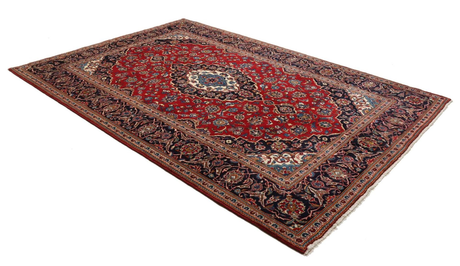 Handgeknüpfter Kashan Perserteppich, 201 × 297 cm, Wolle
