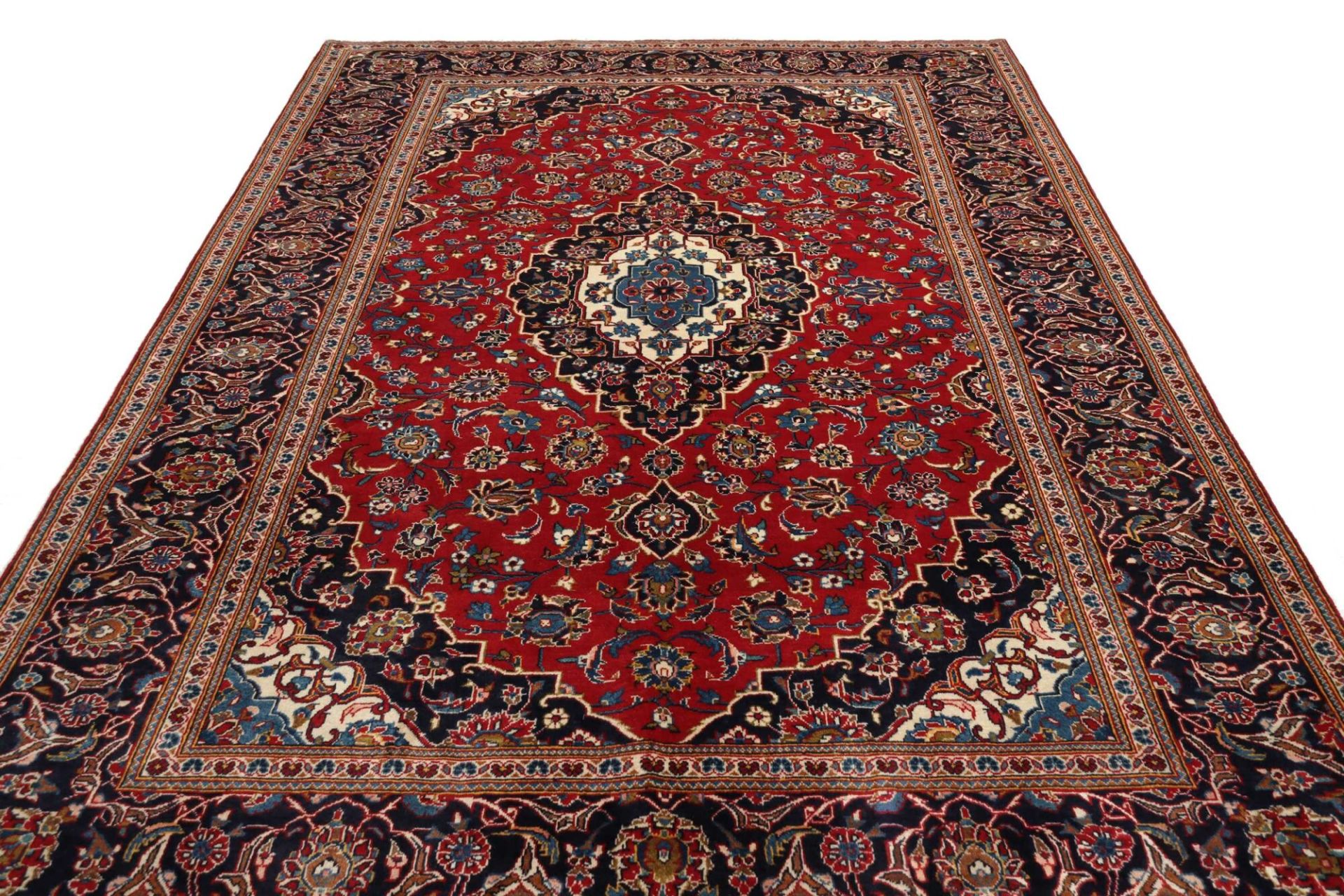 Handgeknüpfter Kashan Perserteppich, 201 × 297 cm, Wolle