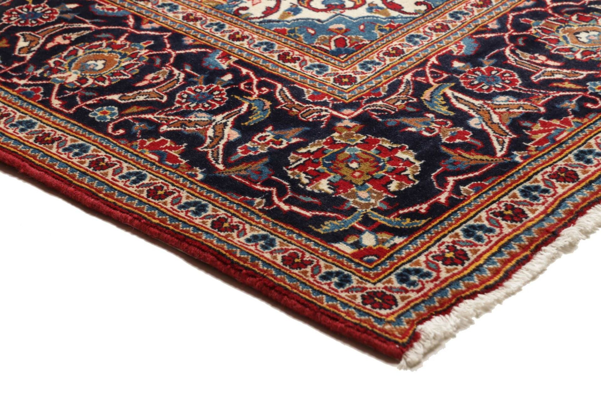 Handgeknüpfter Kashan Perserteppich, 201 × 297 cm, Wolle