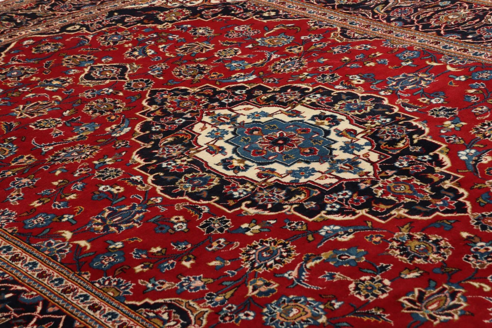 Handgeknüpfter Kashan Perserteppich, 201 × 297 cm, Wolle
