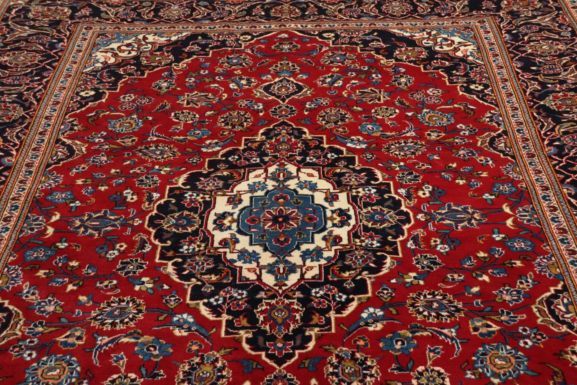 Handgeknüpfter Kashan Perserteppich, 201 × 297 cm, Wolle