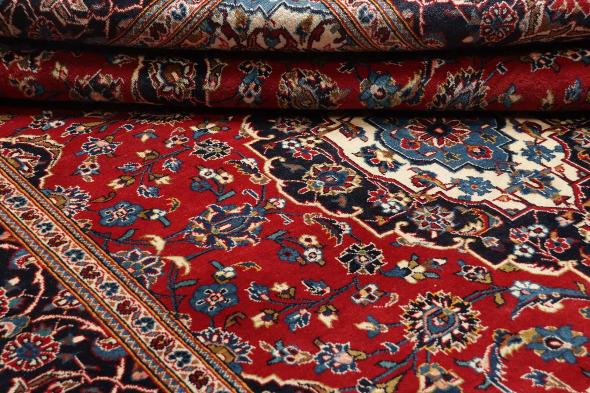 Handgeknüpfter Kashan Perserteppich, 201 × 297 cm, Wolle