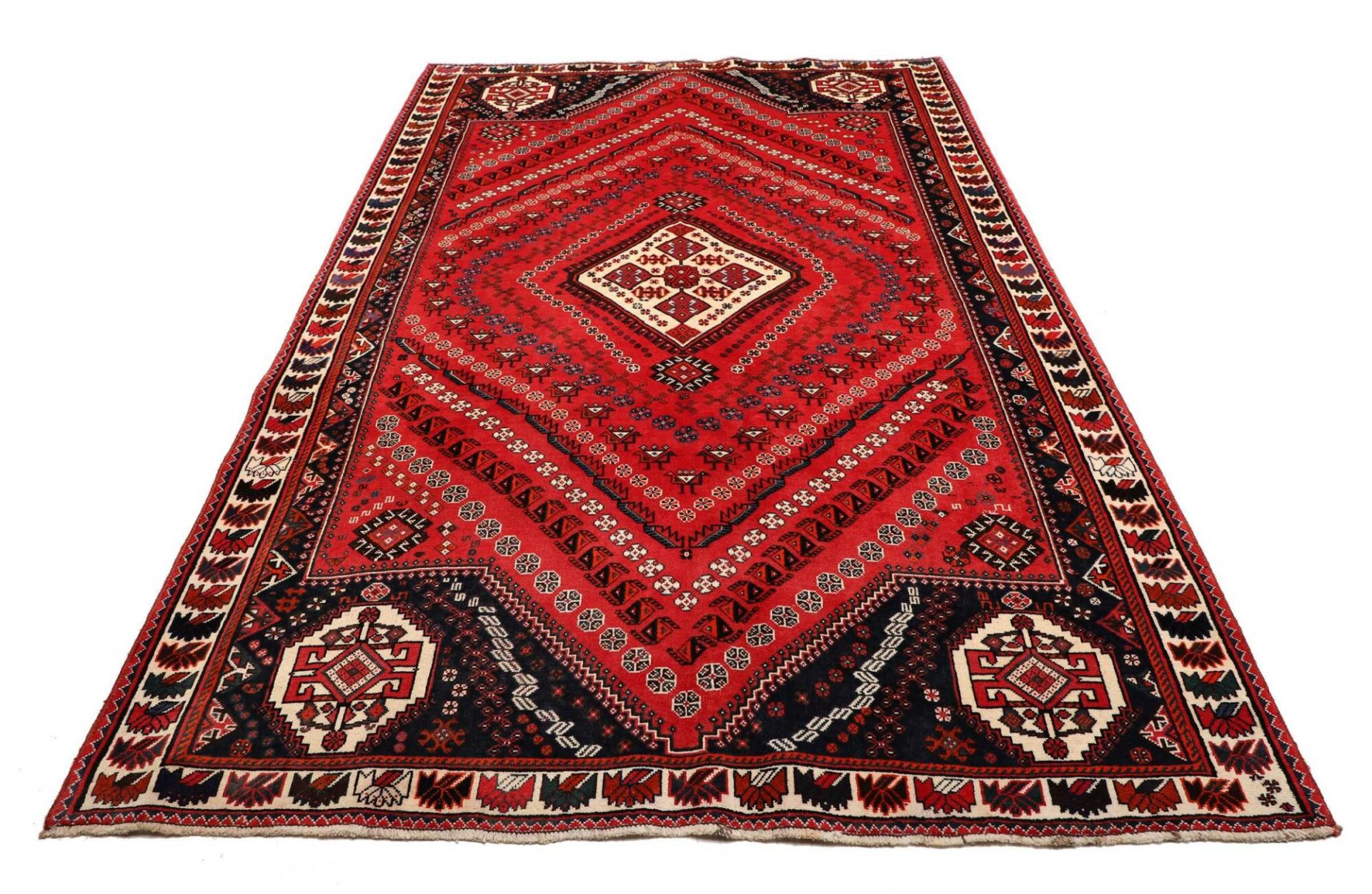 Handgeknüpfter Shiraz Perserteppich, 178 × 279 cm, Wolle